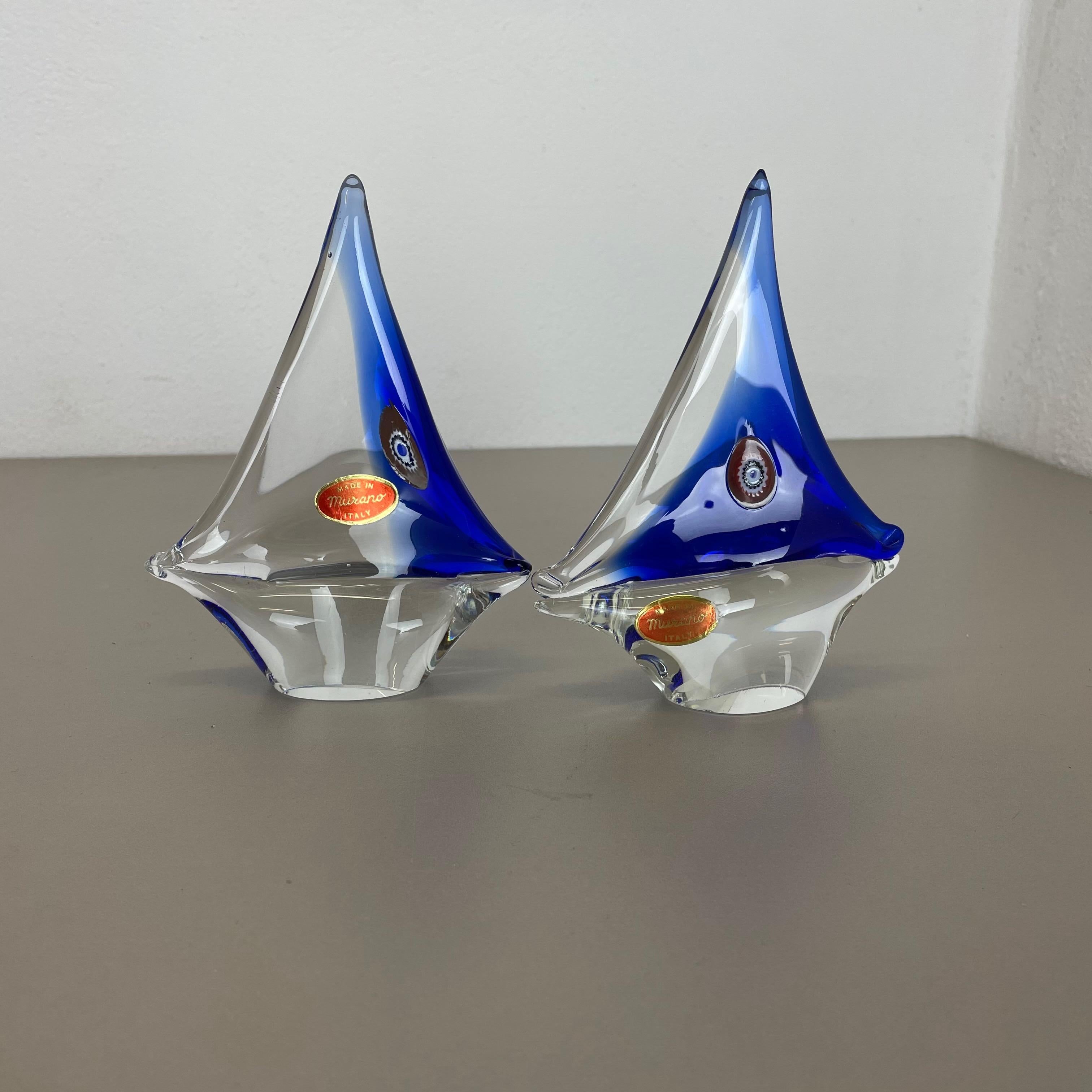 Article:

Murano glass sailing boats set of 2


Origin:

Murano, Italy


Decade:

1970s



This original vintage glass elements was produced in the 1970s in Murano, Italy. It is made in Sommerso technique and has a nice sailing boat