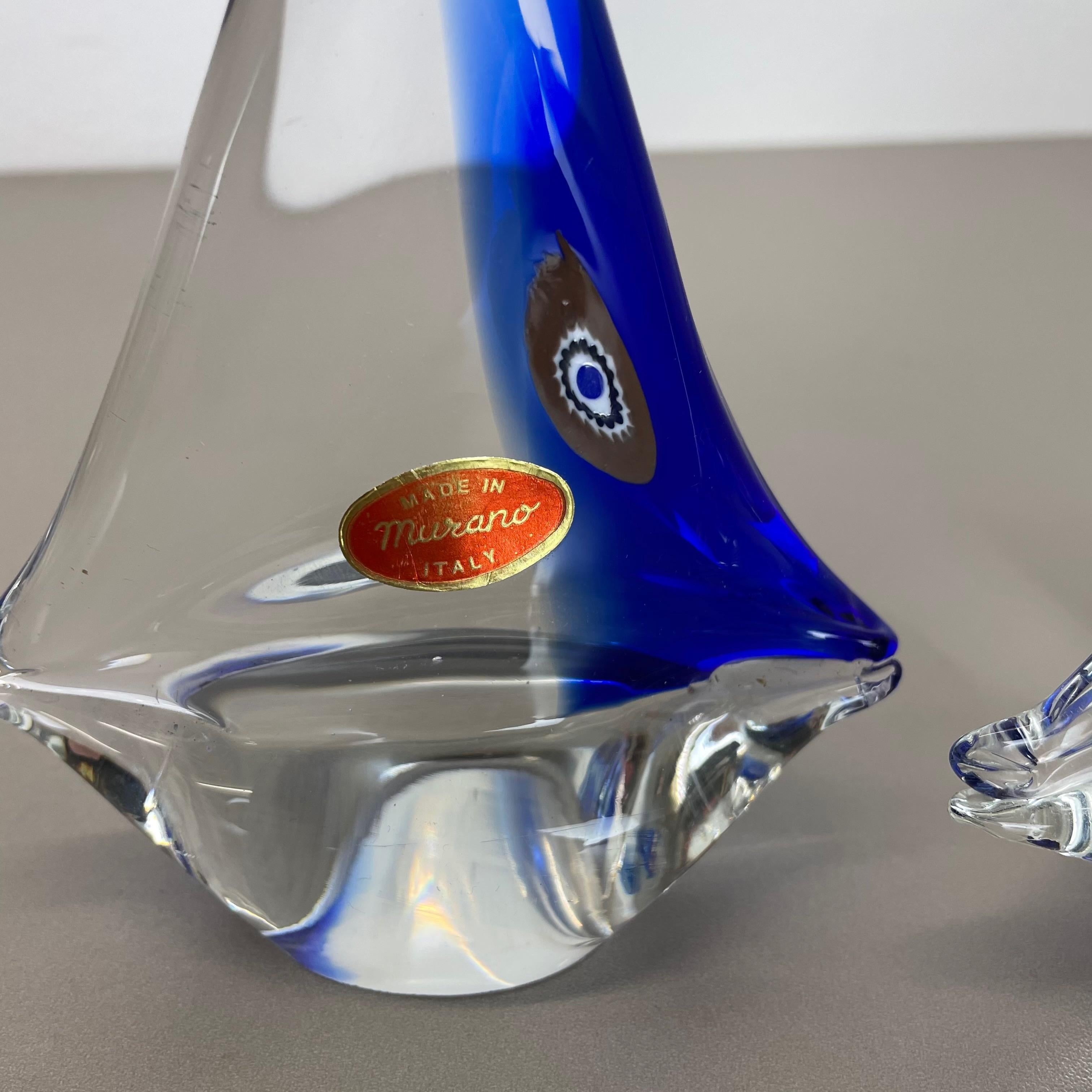 Set of 2 Murano Glass Sailing Boats Ship Elements, Murano, Italy 1970 For Sale 1