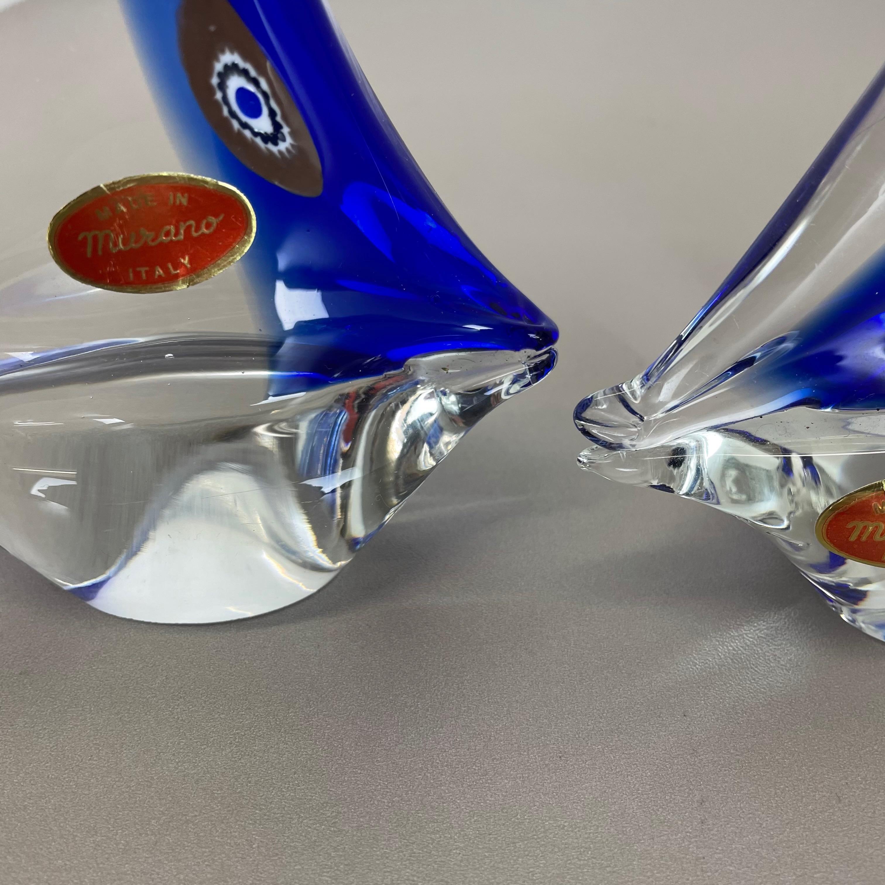 Set of 2 Murano Glass Sailing Boats Ship Elements, Murano, Italy 1970 For Sale 2