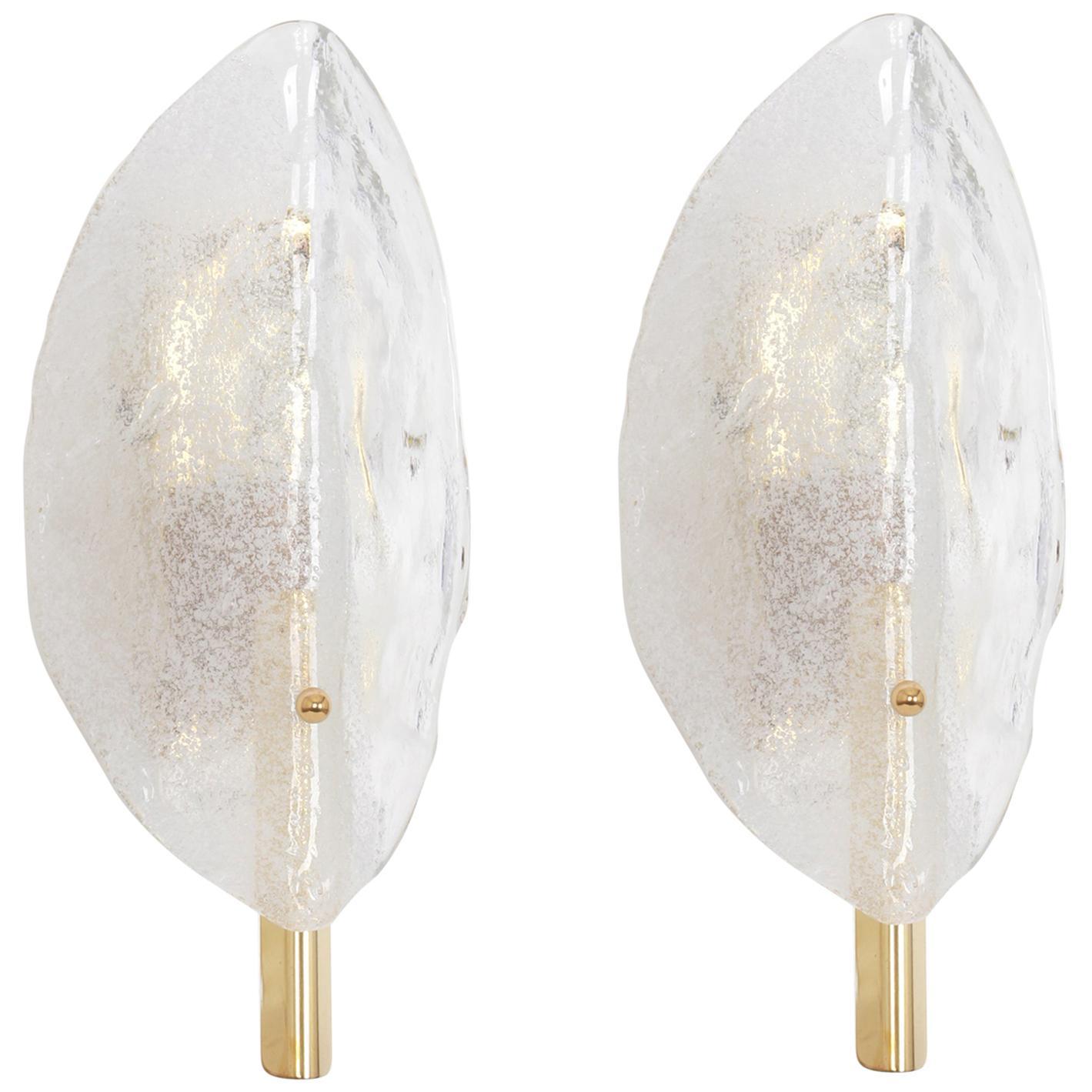 Set of 2 Murano Glass Sconces Wall Lights by Kalmar, Austria, circa 1970s  For Sale at 1stDibs