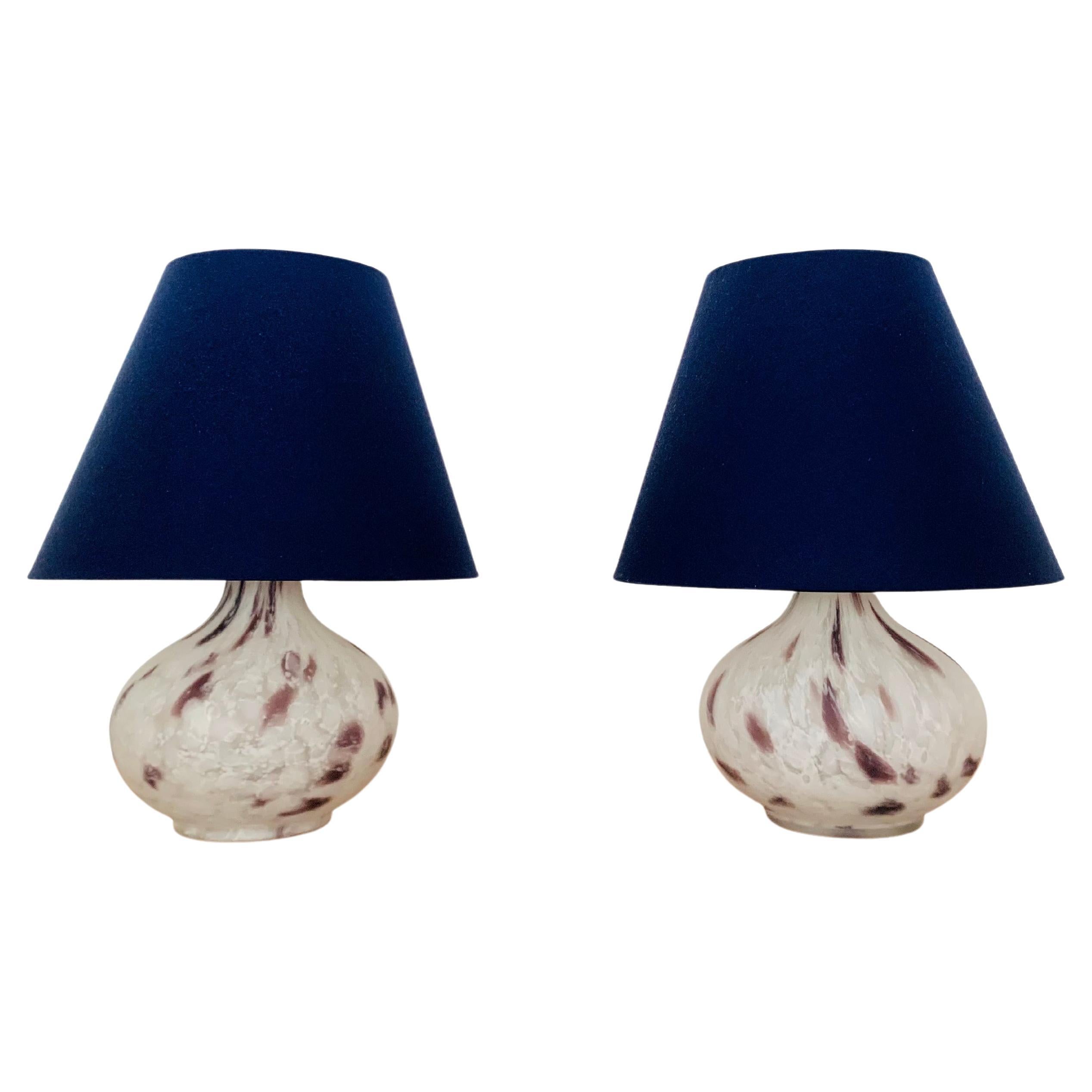 Ensemble de 2 lampes de bureau en verre de Murano en vente