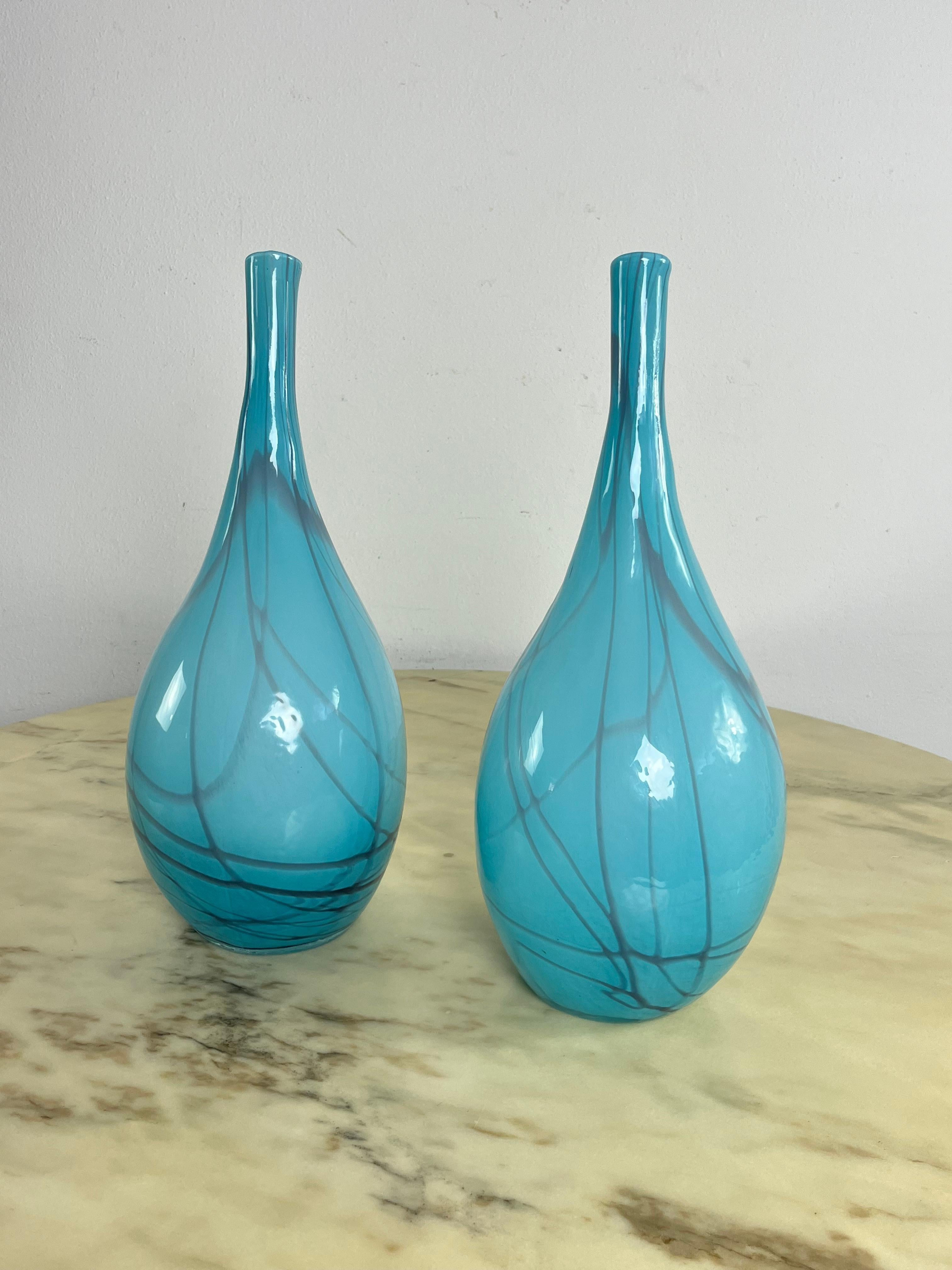Set di 2 vasi in vetro di Murano, attribuiti a Cenedese, anni '70 in vendita 5