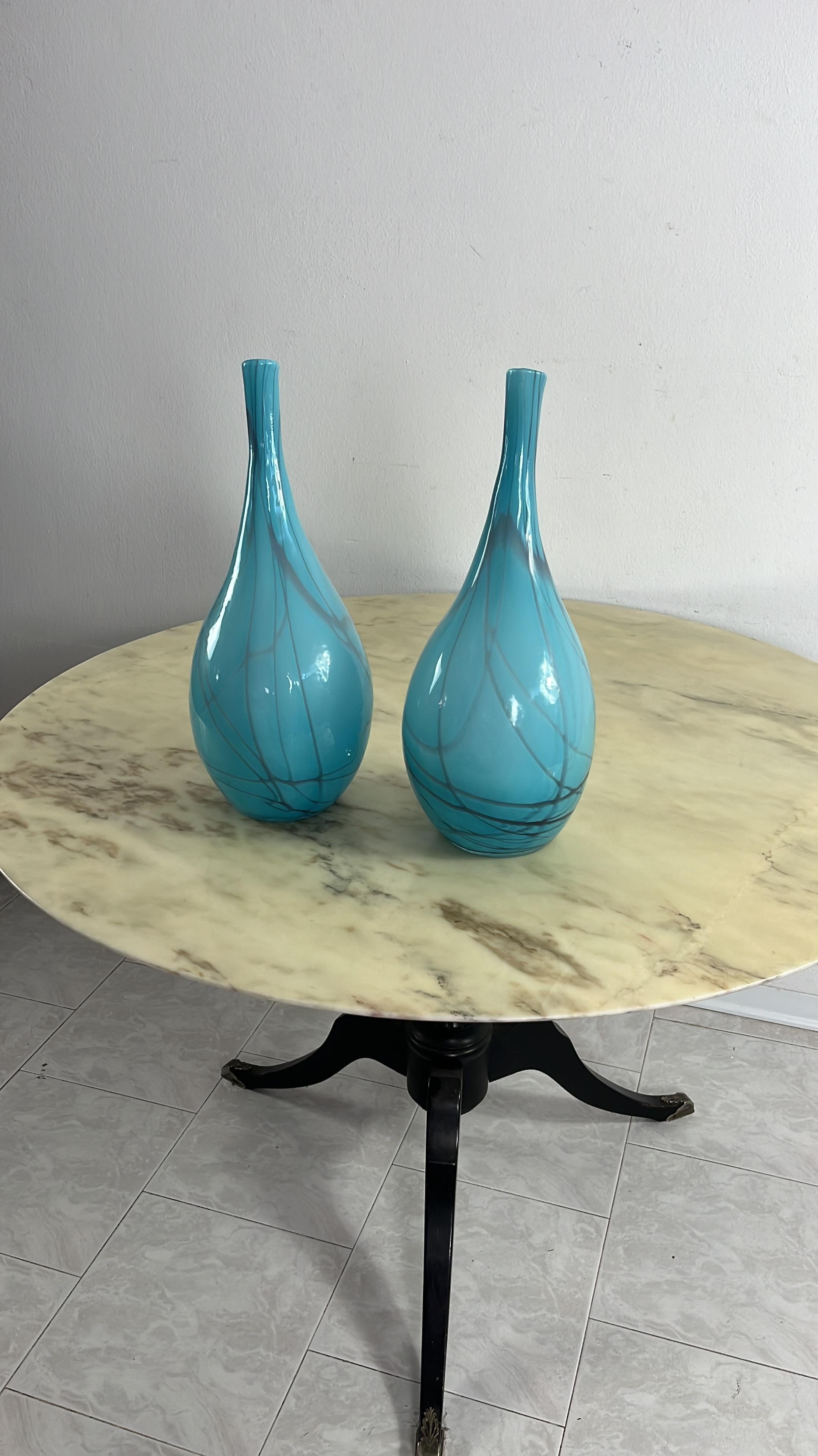 Fine XX secolo Set di 2 vasi in vetro di Murano, attribuiti a Cenedese, anni '70 in vendita