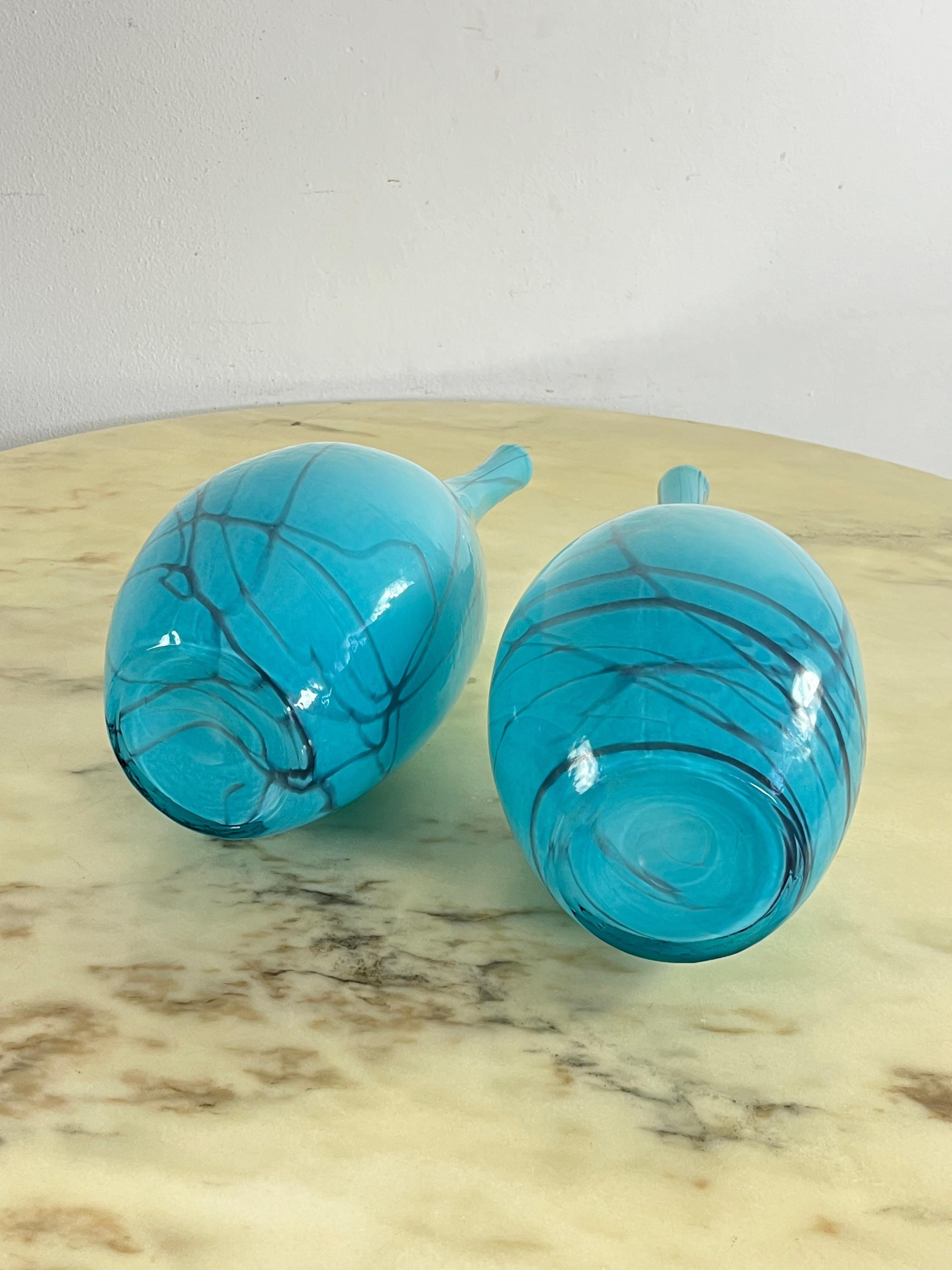 Vetro di Murano Set di 2 vasi in vetro di Murano, attribuiti a Cenedese, anni '70 in vendita