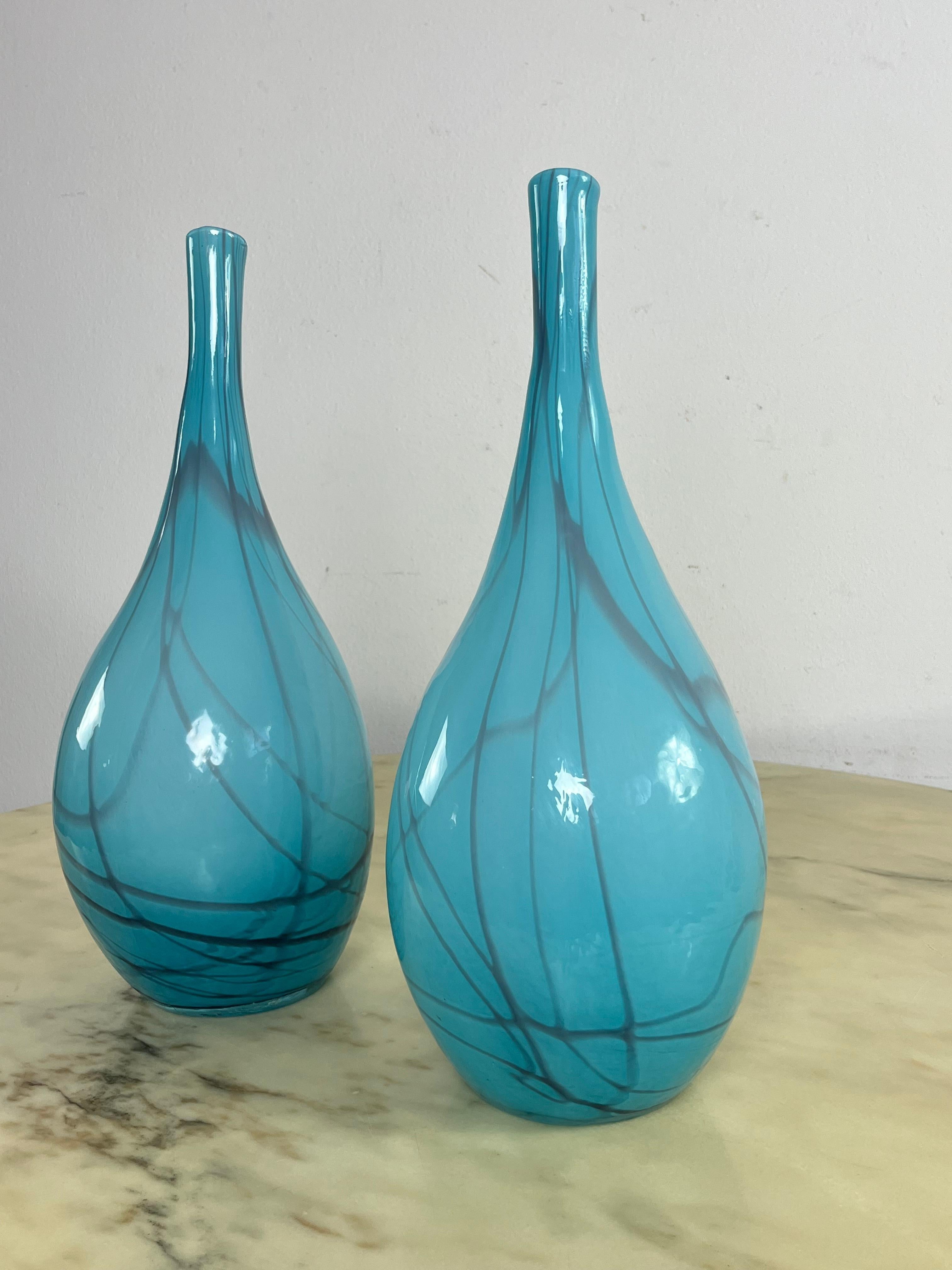 Set di 2 vasi in vetro di Murano, attribuiti a Cenedese, anni '70 in vendita 3