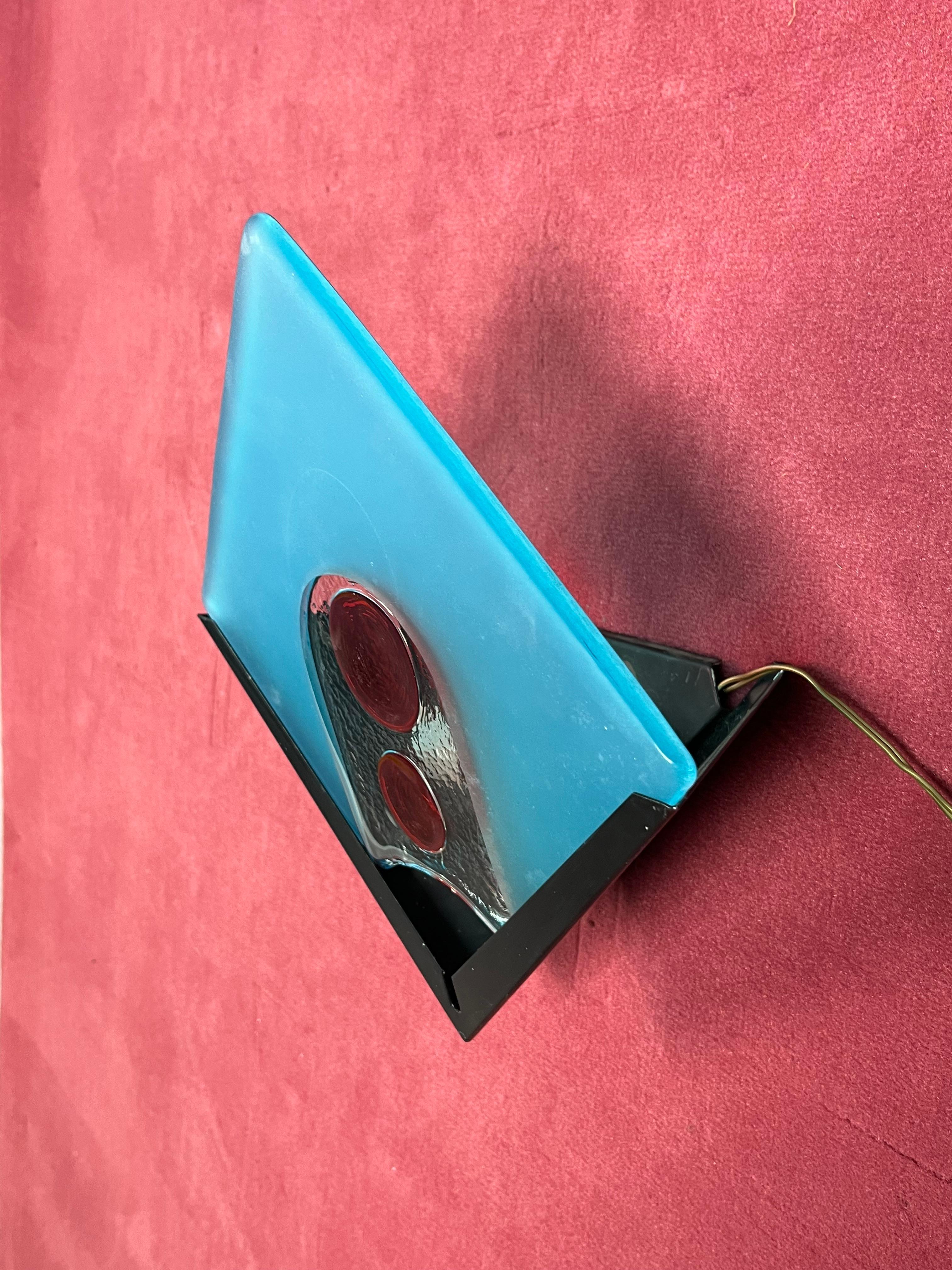 Juego de 2 lámparas de pared de cristal de Murano, años 70 en venta 4