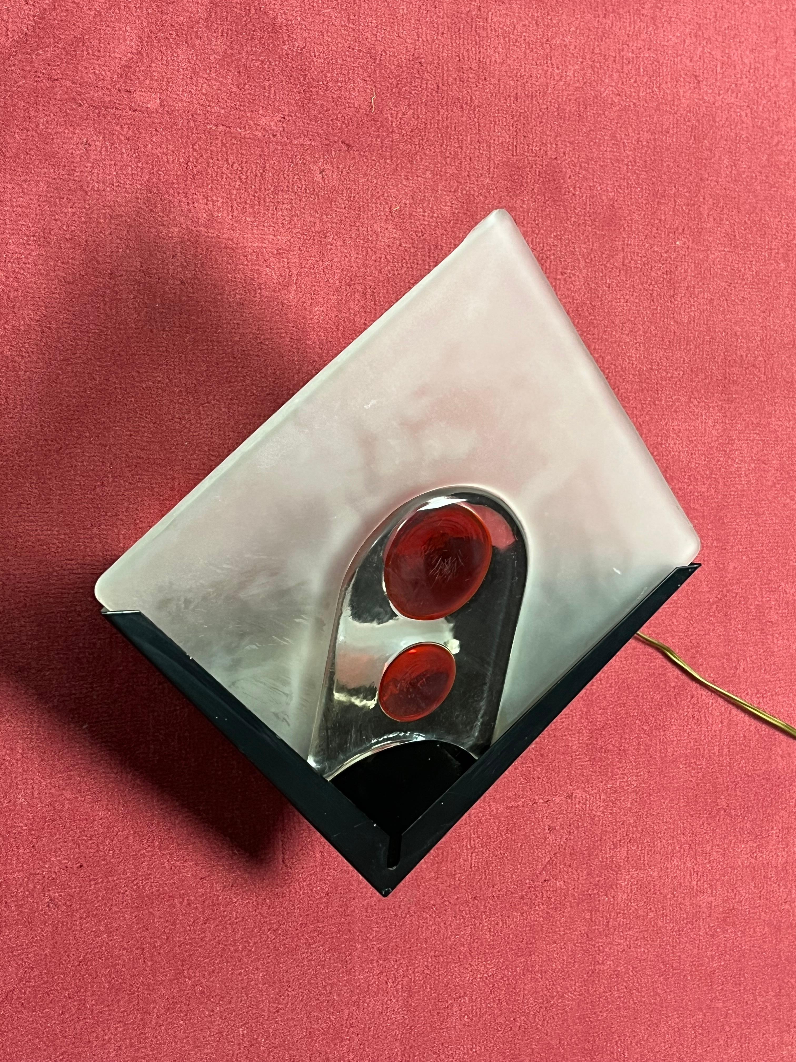 Juego de 2 lámparas de pared de cristal de Murano, años 70 en venta 7