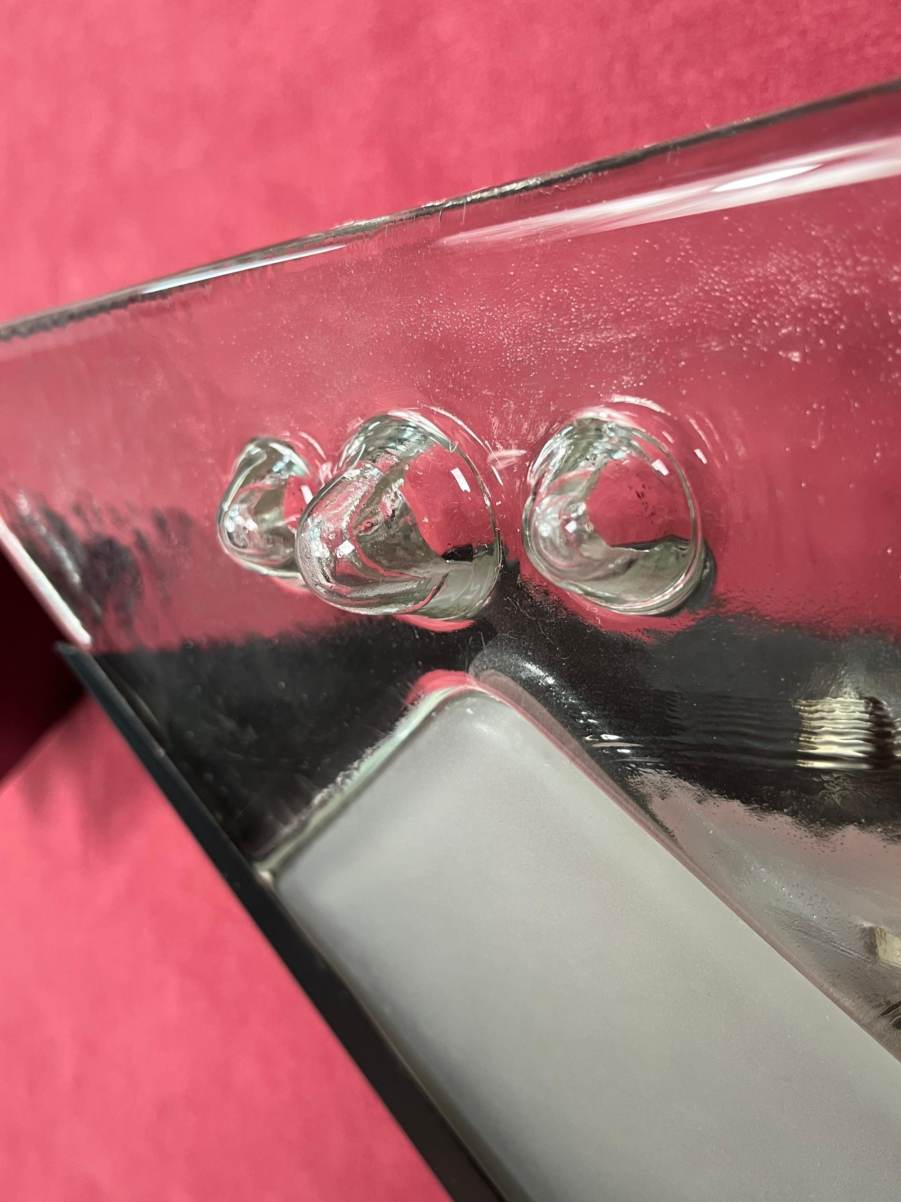 Juego de 2 lámparas de pared de cristal de Murano, años 70 en venta 1