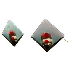 Set of 2 Murano Glass Wall Lamps, 1970s