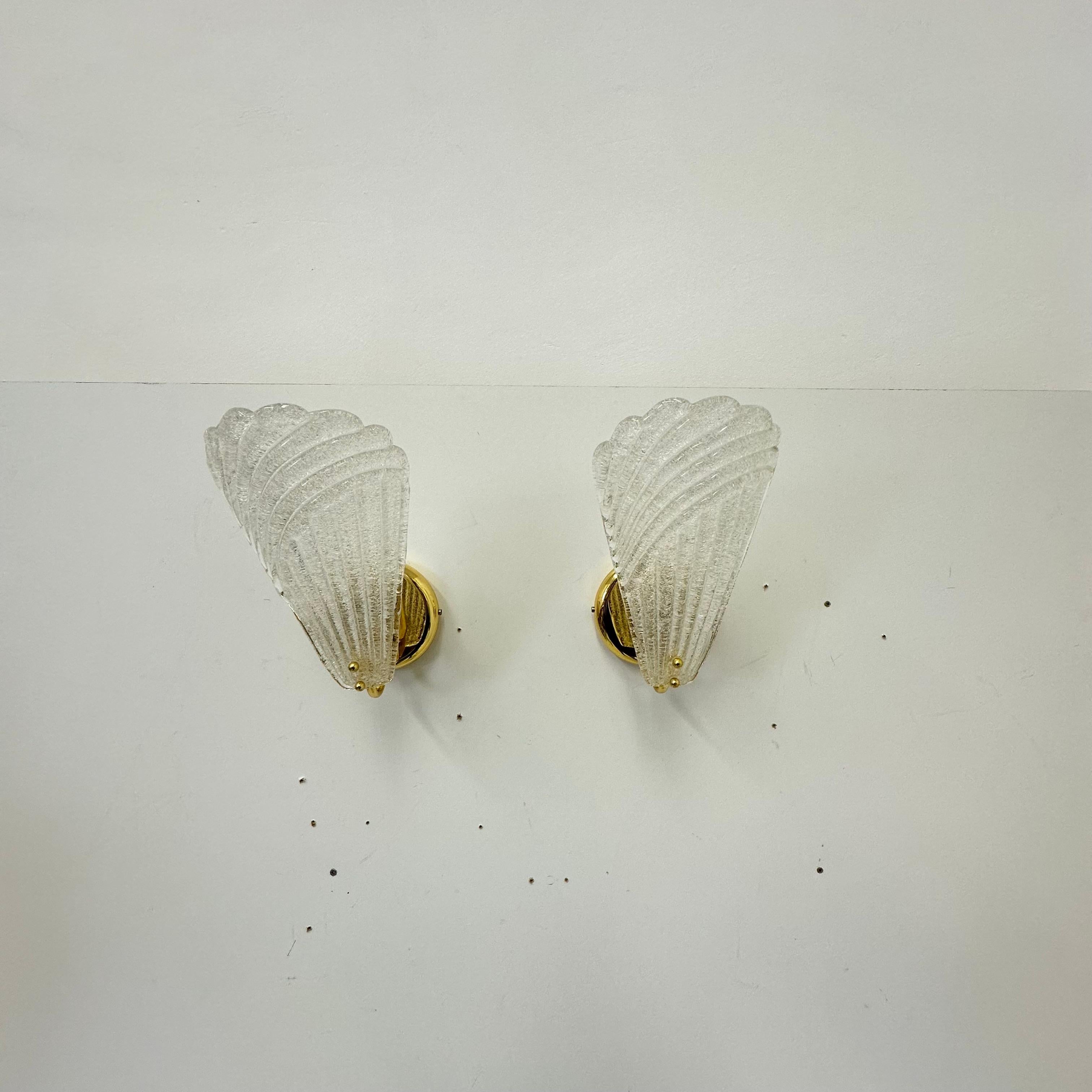 Ensemble de 2 lampes murales en verre de Murano , 1970 Italie en vente 4
