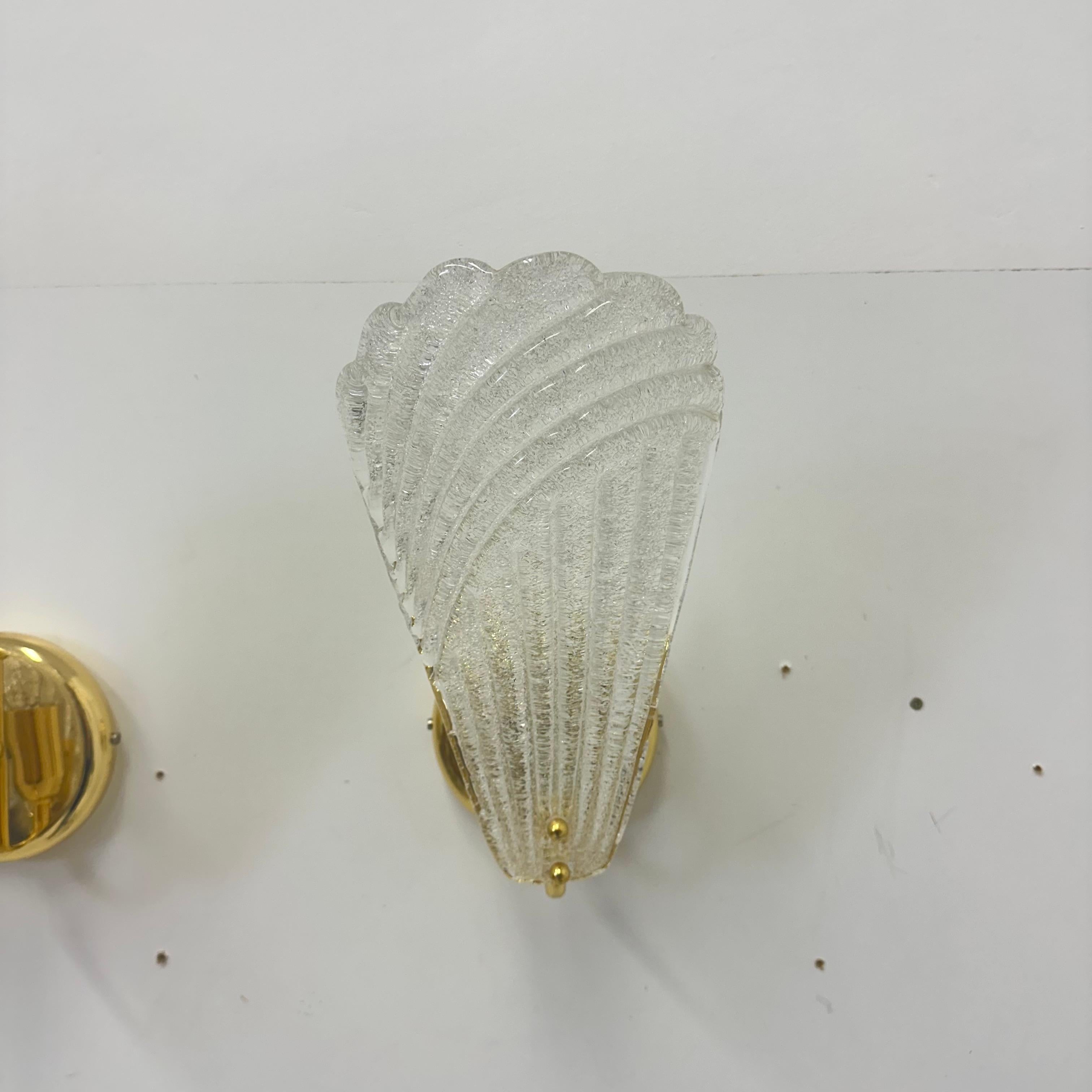 Ensemble de 2 lampes murales en verre de Murano , 1970 Italie en vente 10