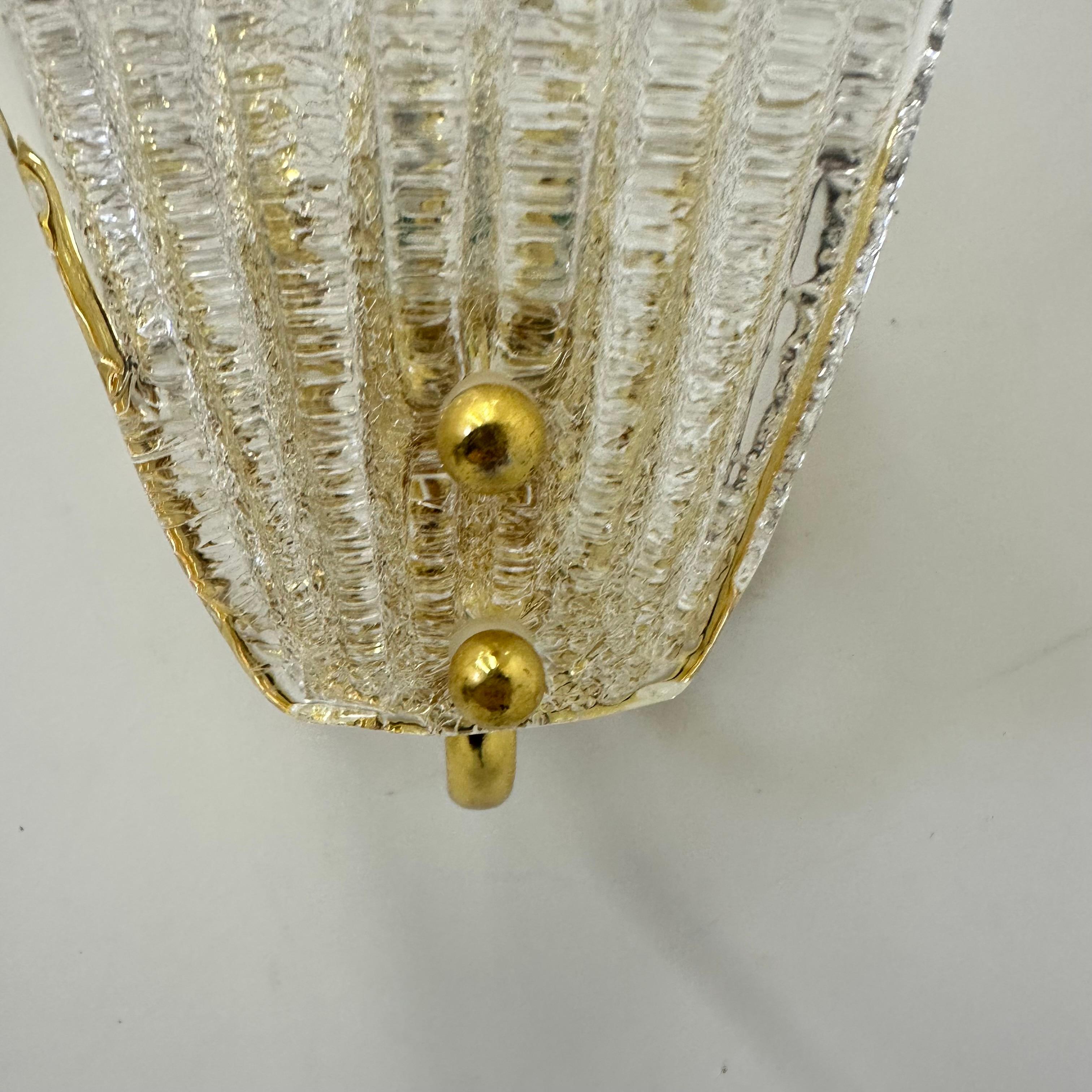 Ensemble de 2 lampes murales en verre de Murano , 1970 Italie en vente 12