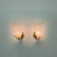 Set of 2 Murano glass wall lamps , 1970s Italy