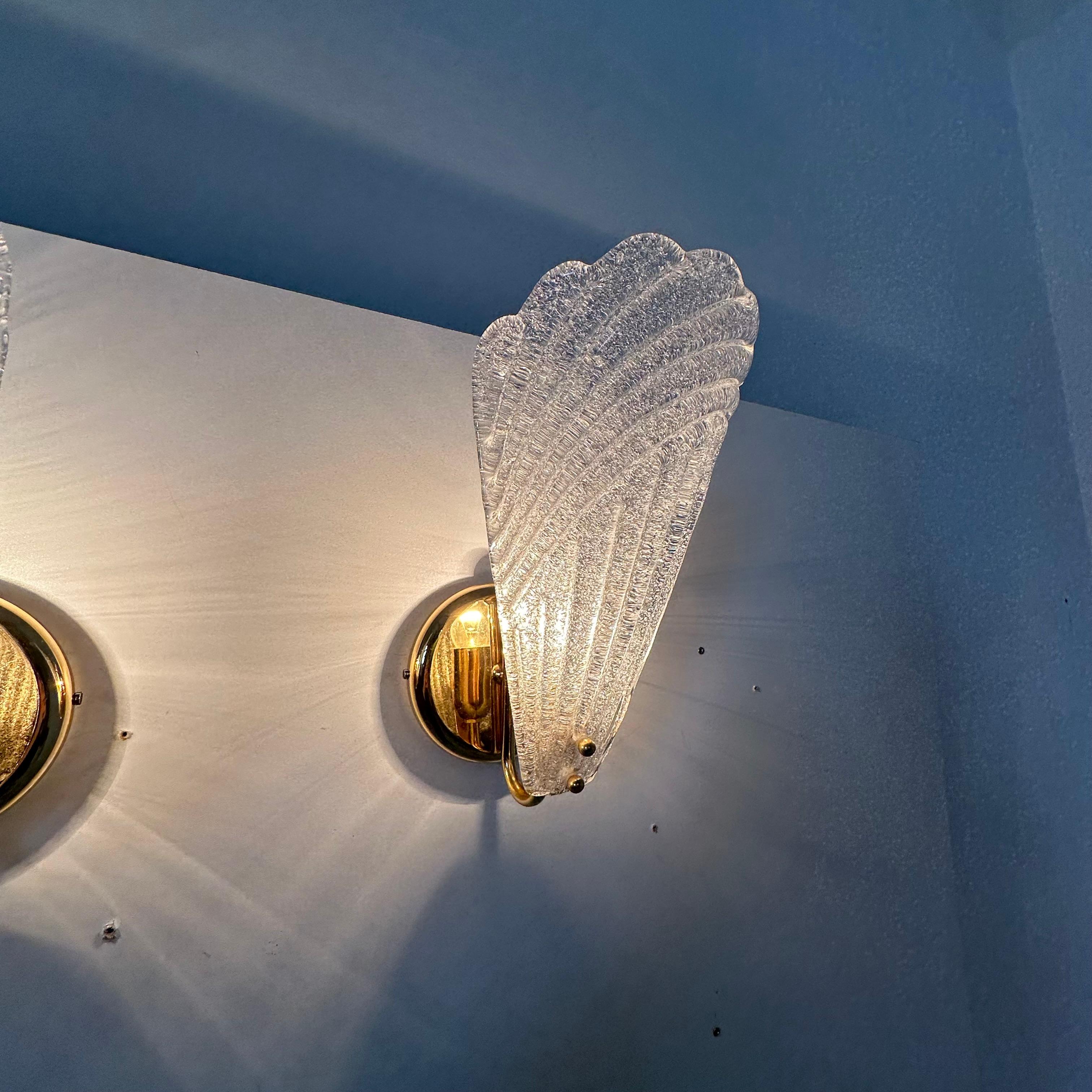 Ensemble de 2 lampes murales en verre de Murano , 1970 Italie en vente 2