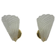 Juego de 2 apliques de cristal de Murano , años 70 Italia