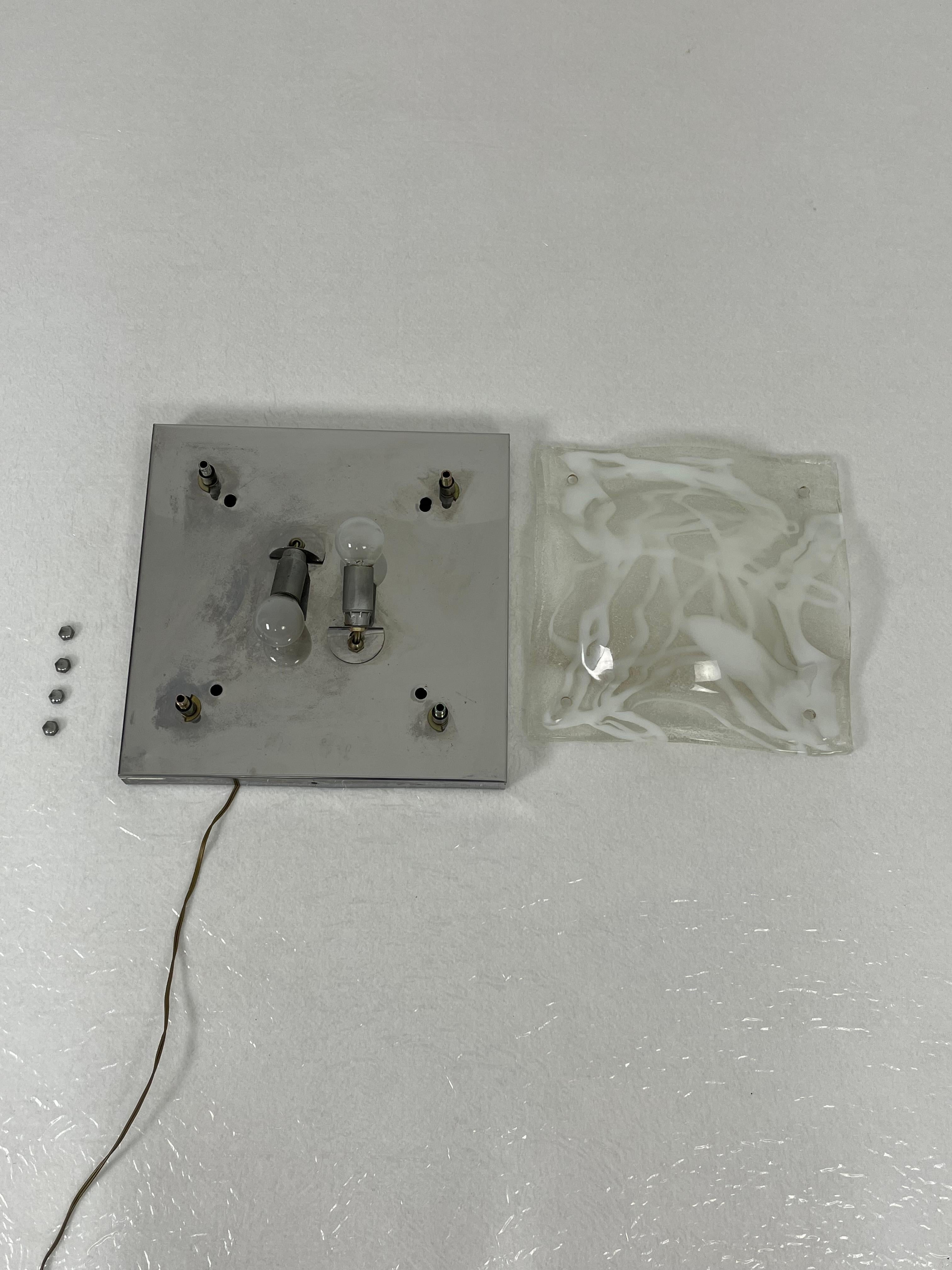 Set di 2 lampade da parete in vetro di Murano attribuite a Toni Zuccheri per Mazzega, anni '60 in vendita 1