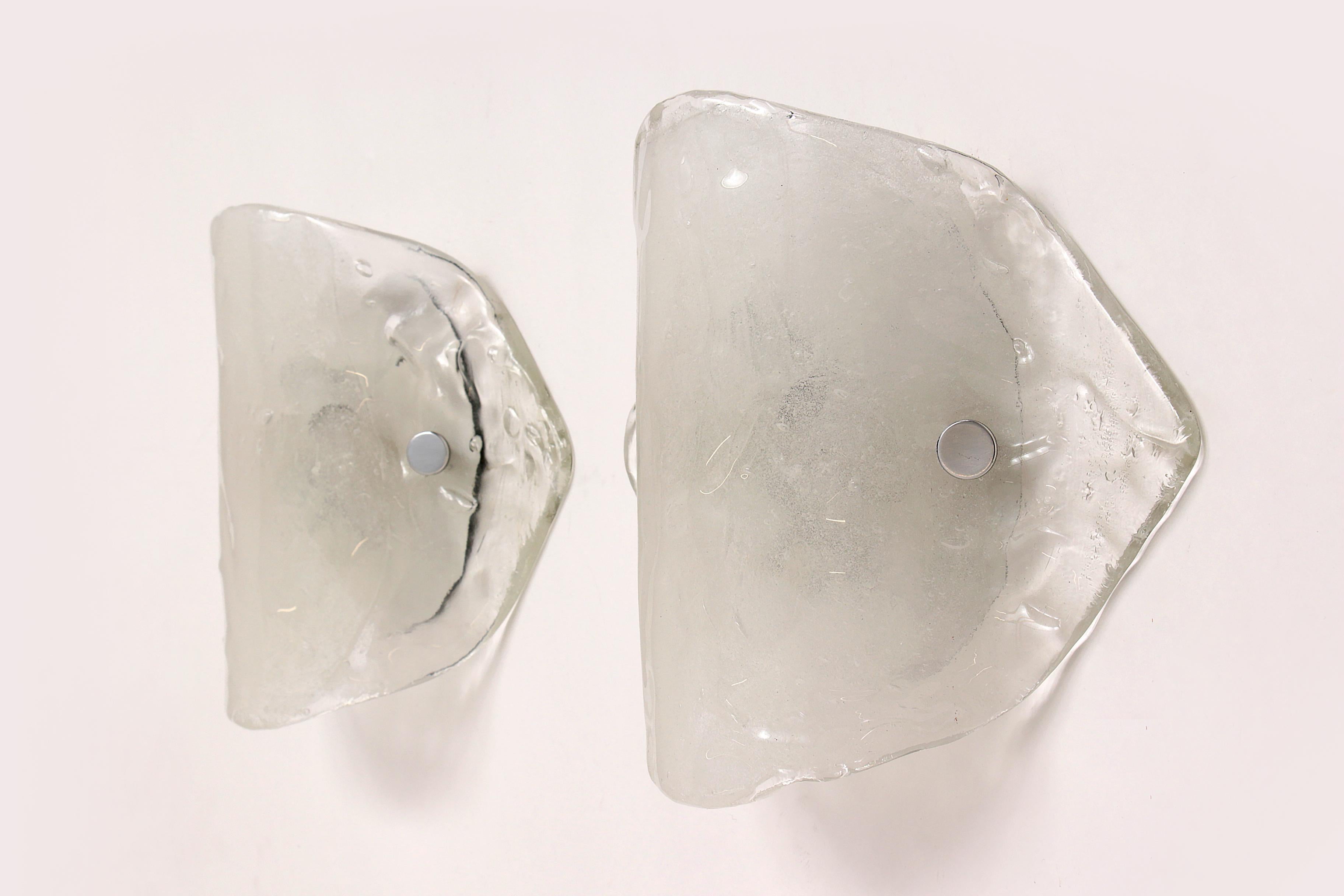2 Big Murano Glass Wall Lamps by J.T. Kalmar, 1970s In Good Condition For Sale In Oostrum-Venray, NL