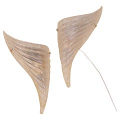 Set of 2 Murano Glass Wall light "Horn" by Vistosi
