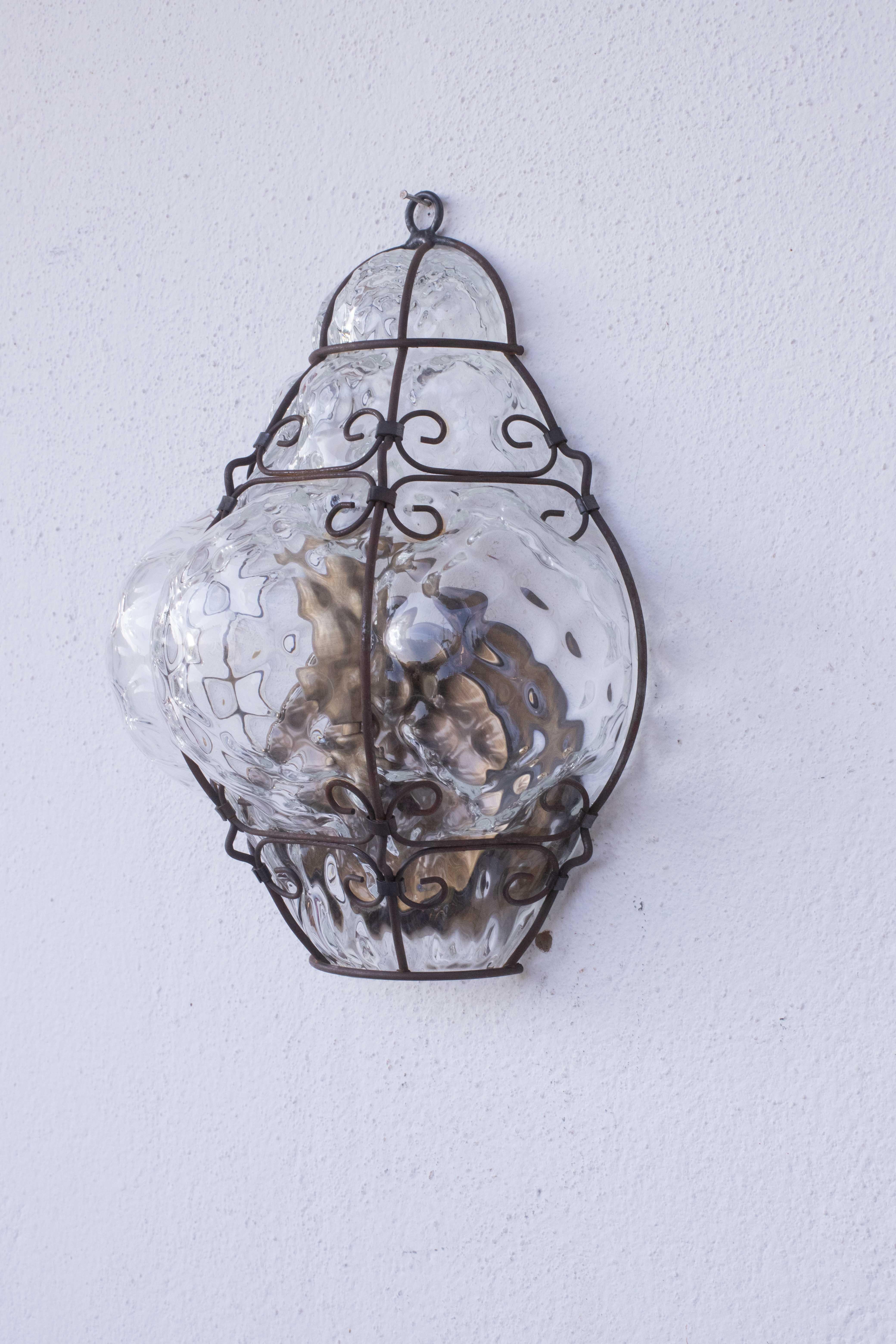 2er-Set Murano-Glas-Wandlaterne, 1970 (Ende des 20. Jahrhunderts) im Angebot