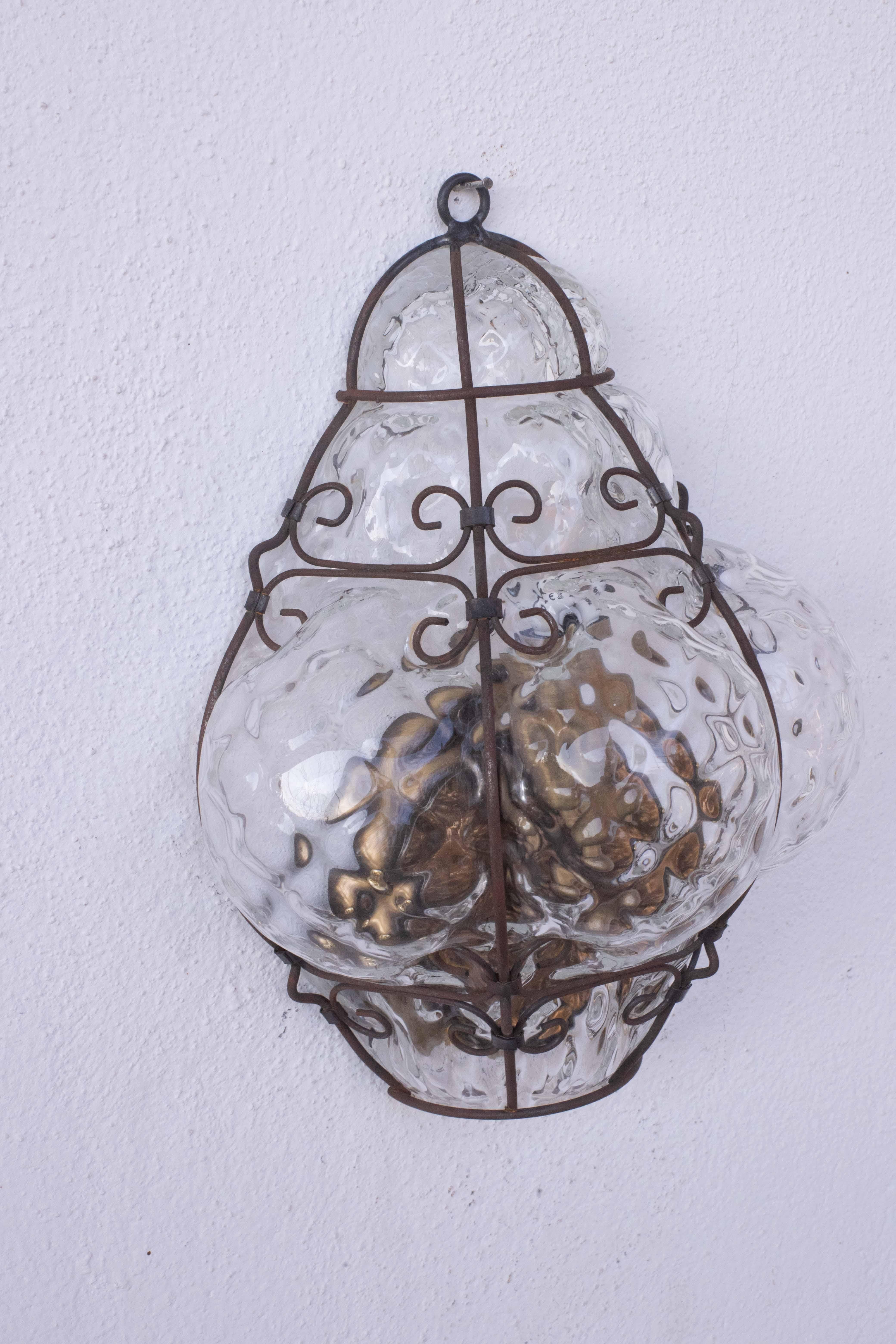 2er-Set Murano-Glas-Wandlaterne, 1970 im Angebot 1