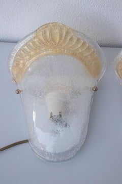 Set of 2 Murano Gold and Trasparent Wall Light, 1970