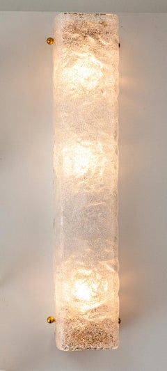 Set of 2 Murano Icy Glass Rectangular Wall Lights, Contemporary