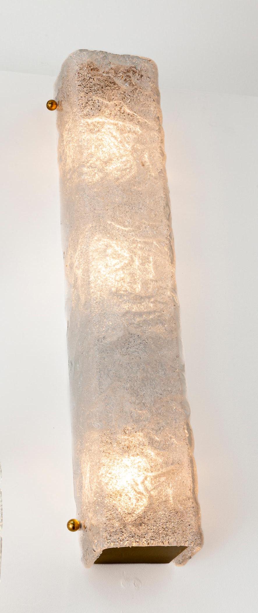 Set of 2 Murano Icey Glass Rectangular Wall Lights, Contemporary In Good Condition For Sale In Westport, CT