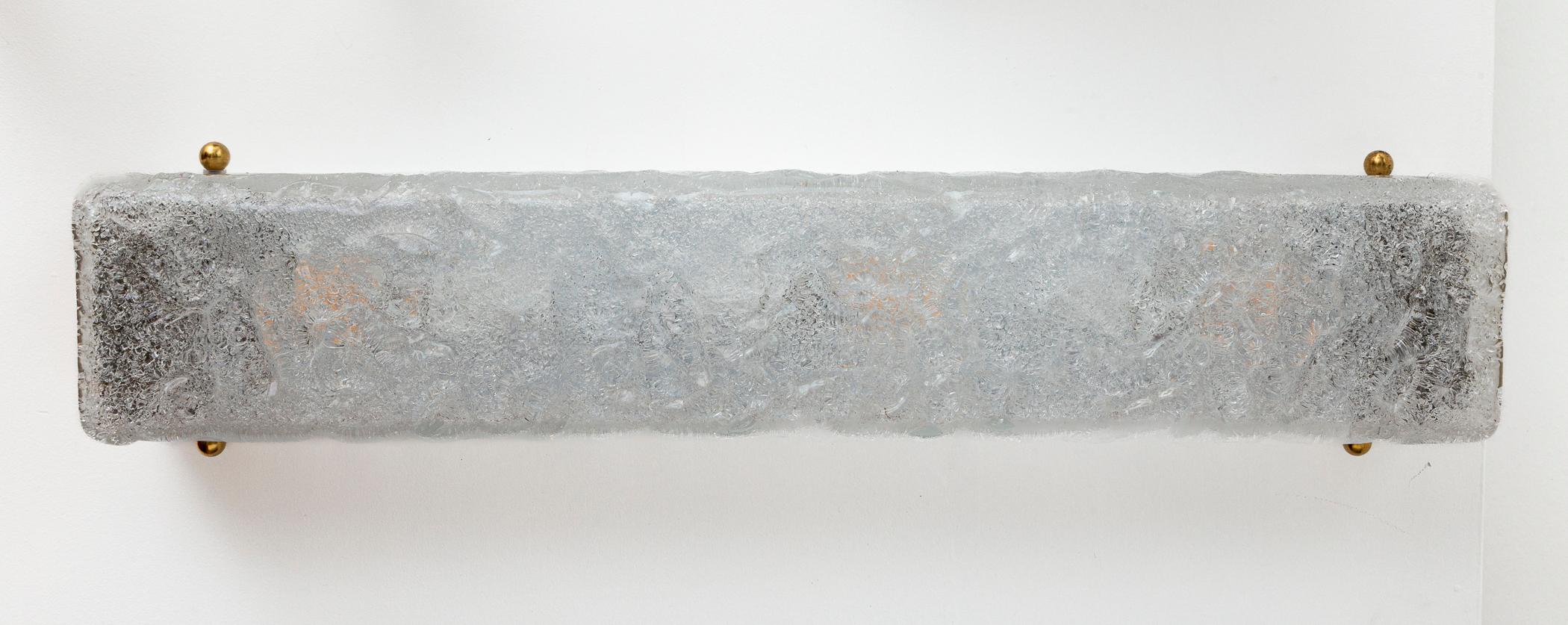 Set of 2 Murano Icey Glass Rectangular Wall Lights, Contemporary For Sale 2