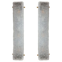 Set of 2 Murano Icey Glass Rectangular Wall Lights, Contemporary