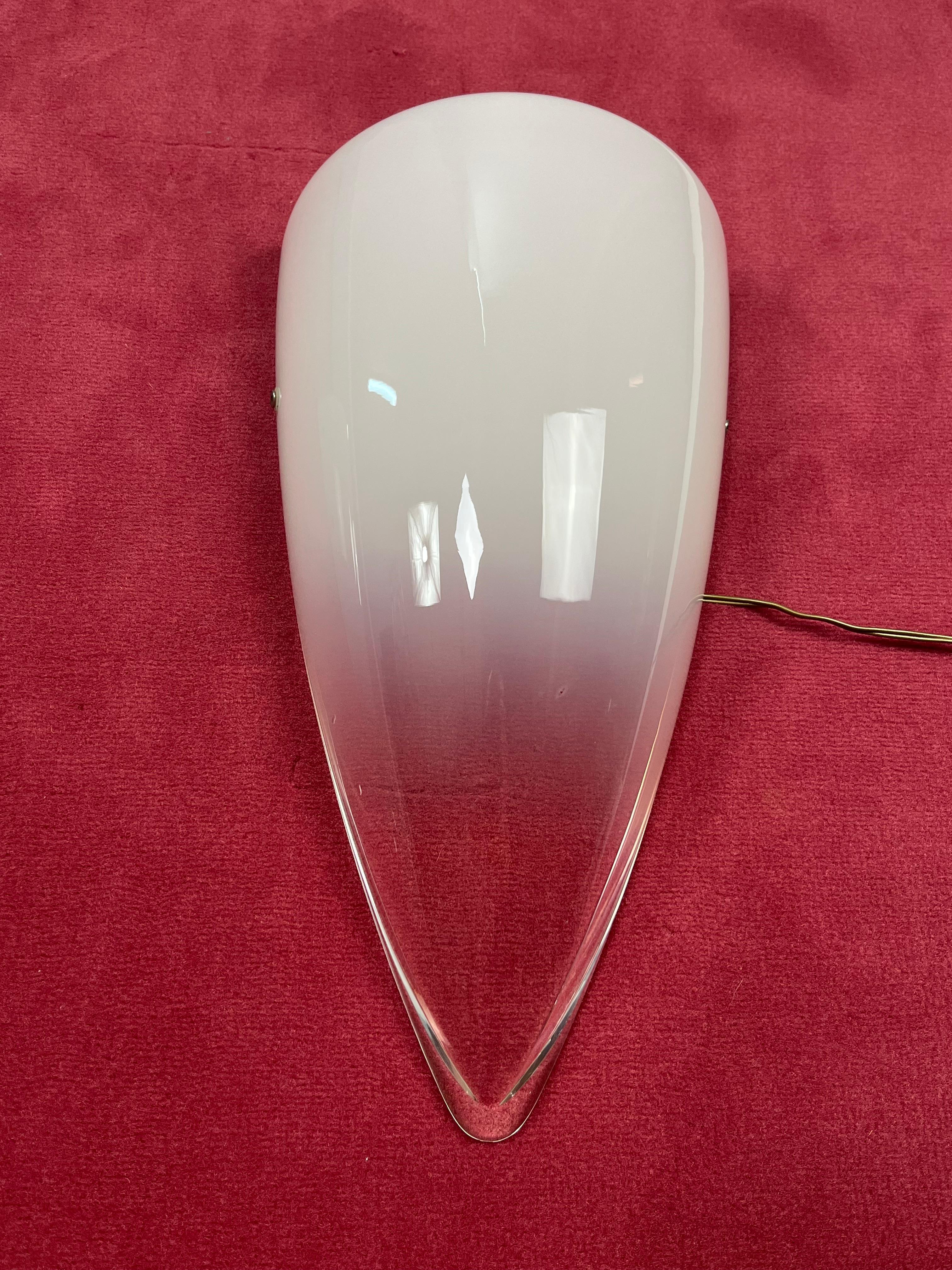 Metallo Set di 2 lampade da parete trasparenti e in vetro di Murano, anni '80 in vendita