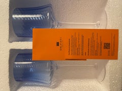 Set of 2 Murano Red Wine Glasses in Blue Color, Made in Venice