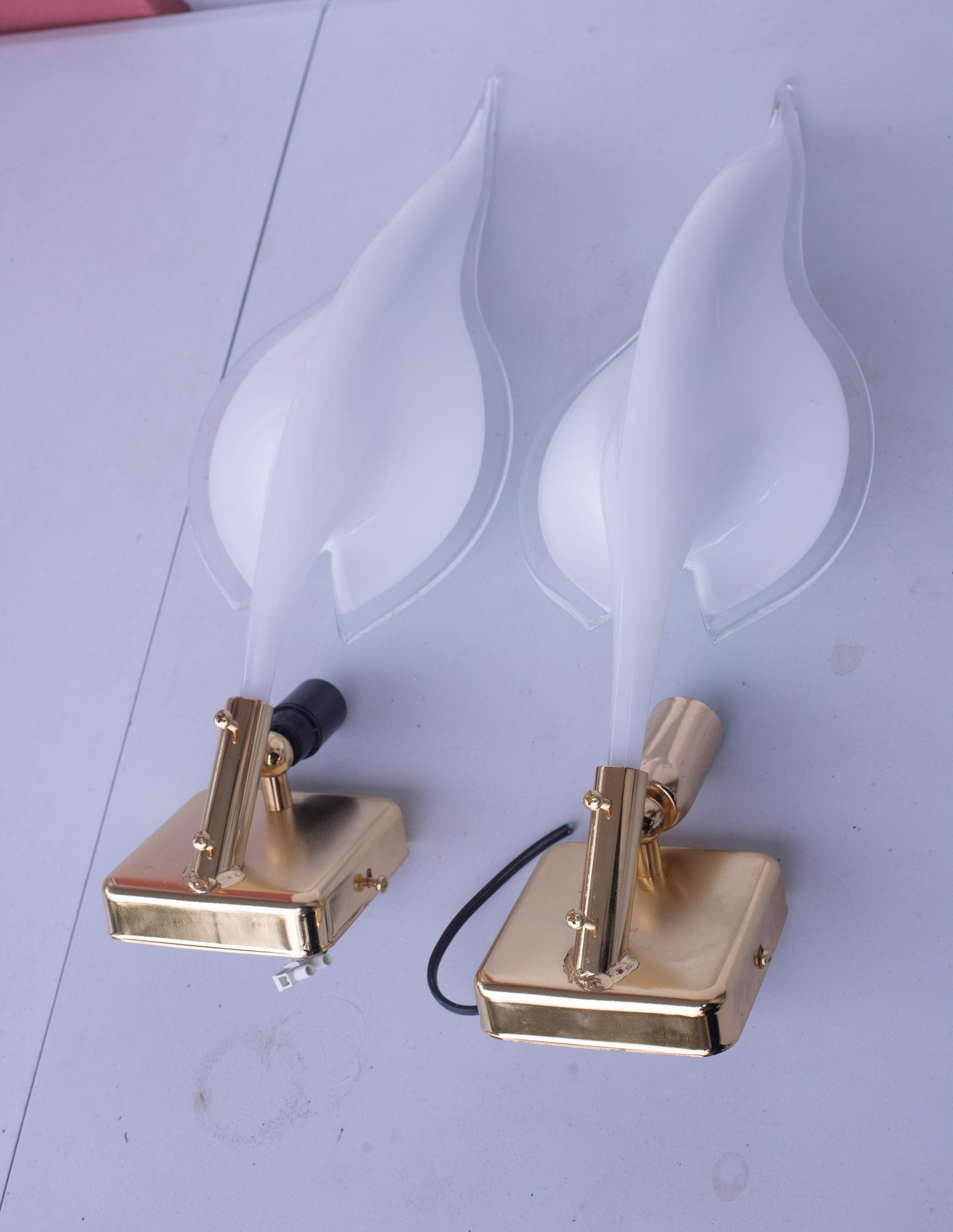 Set of 2 Murano Wall Light by Franco Luce, 1970s For Sale 5