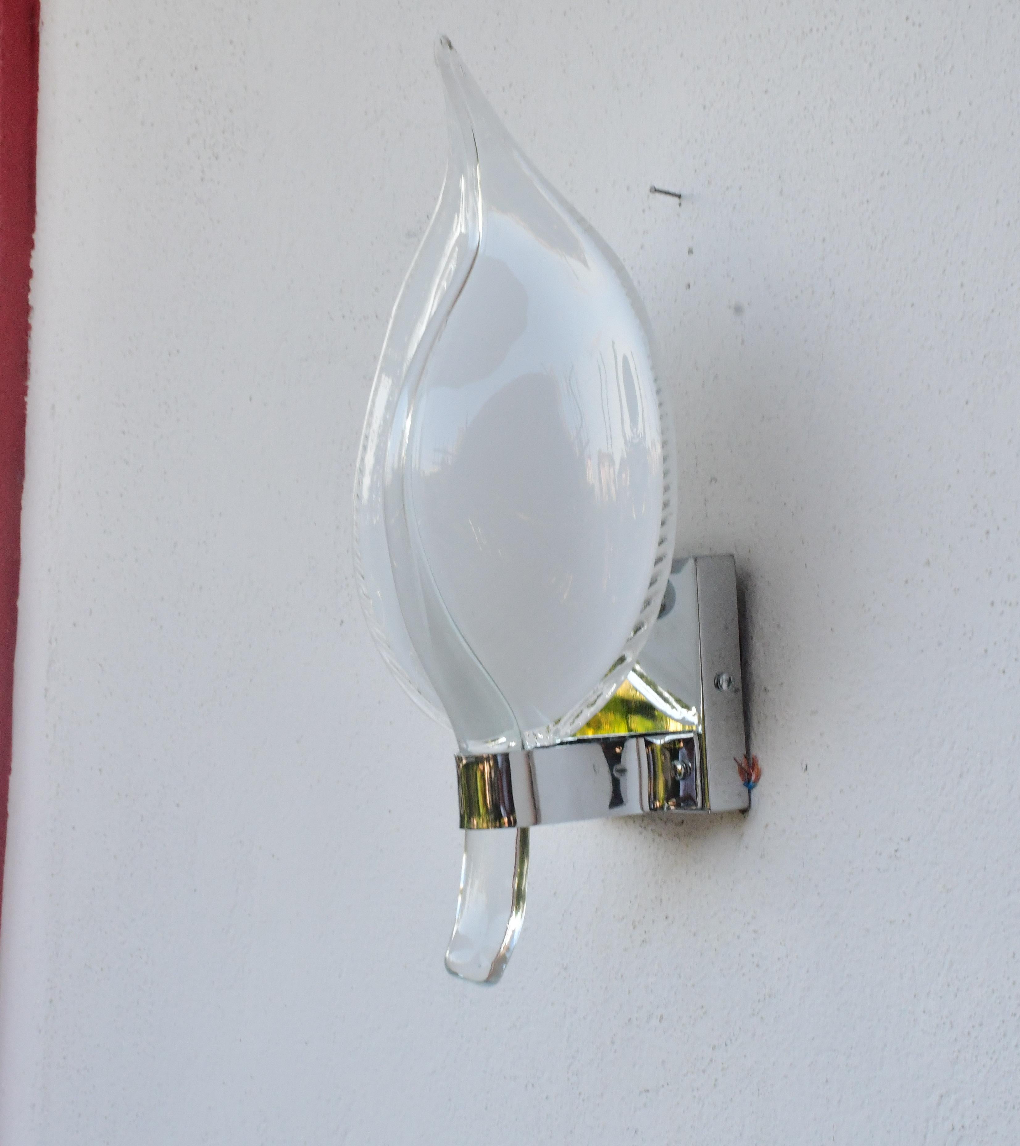 Set of 2 Murano Wall Light by Franco Luce, 1970s For Sale 8