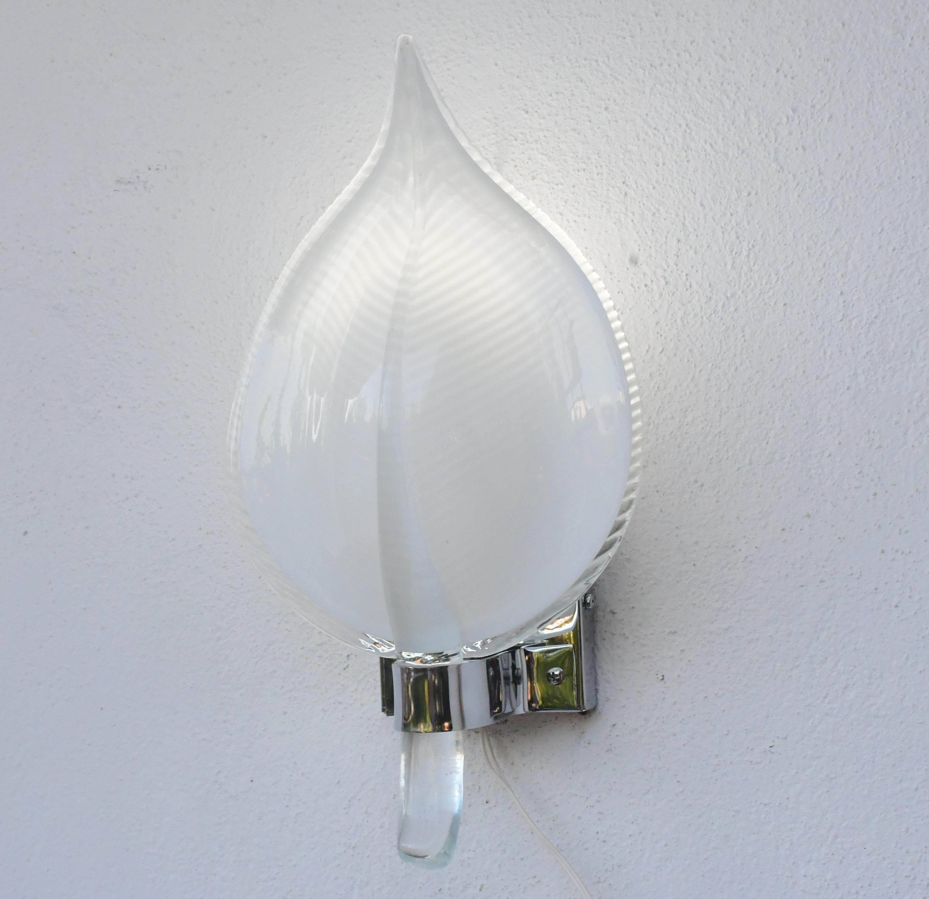 Set of 2 Murano Wall Light by Franco Luce, 1970s For Sale 10
