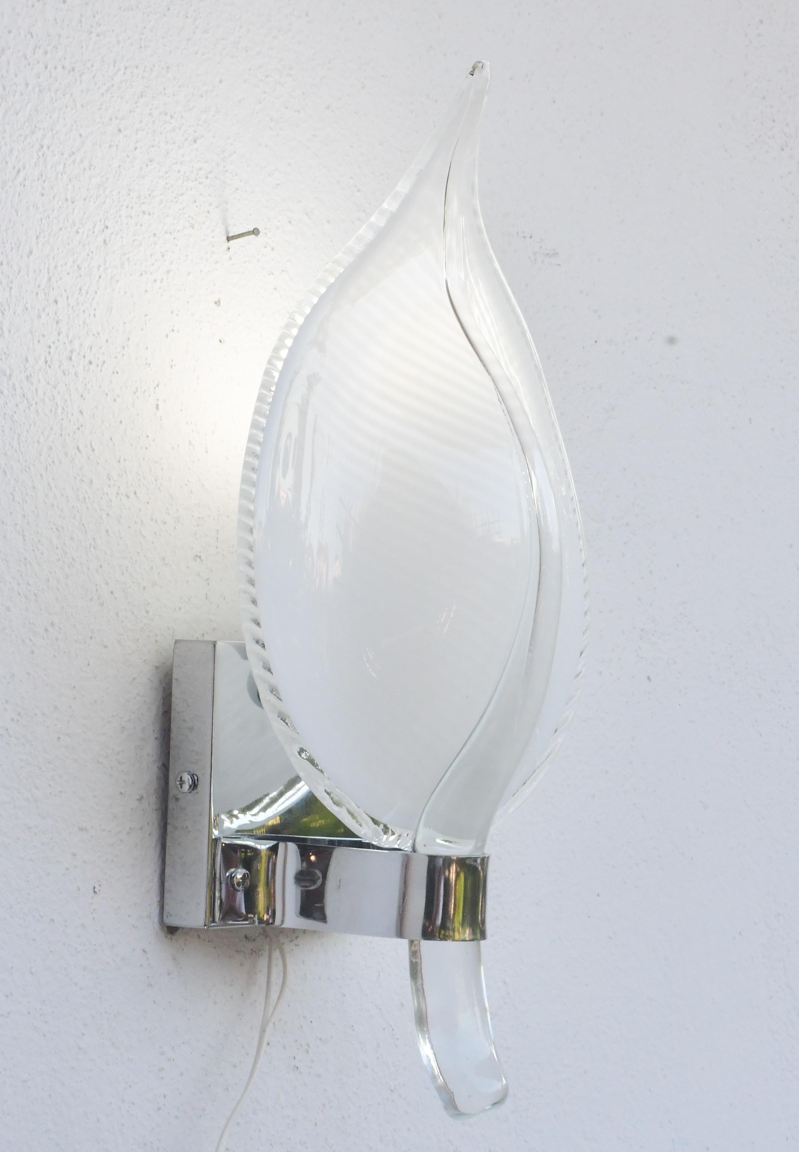 Set of 2 Murano Wall Light by Franco Luce, 1970s For Sale 11