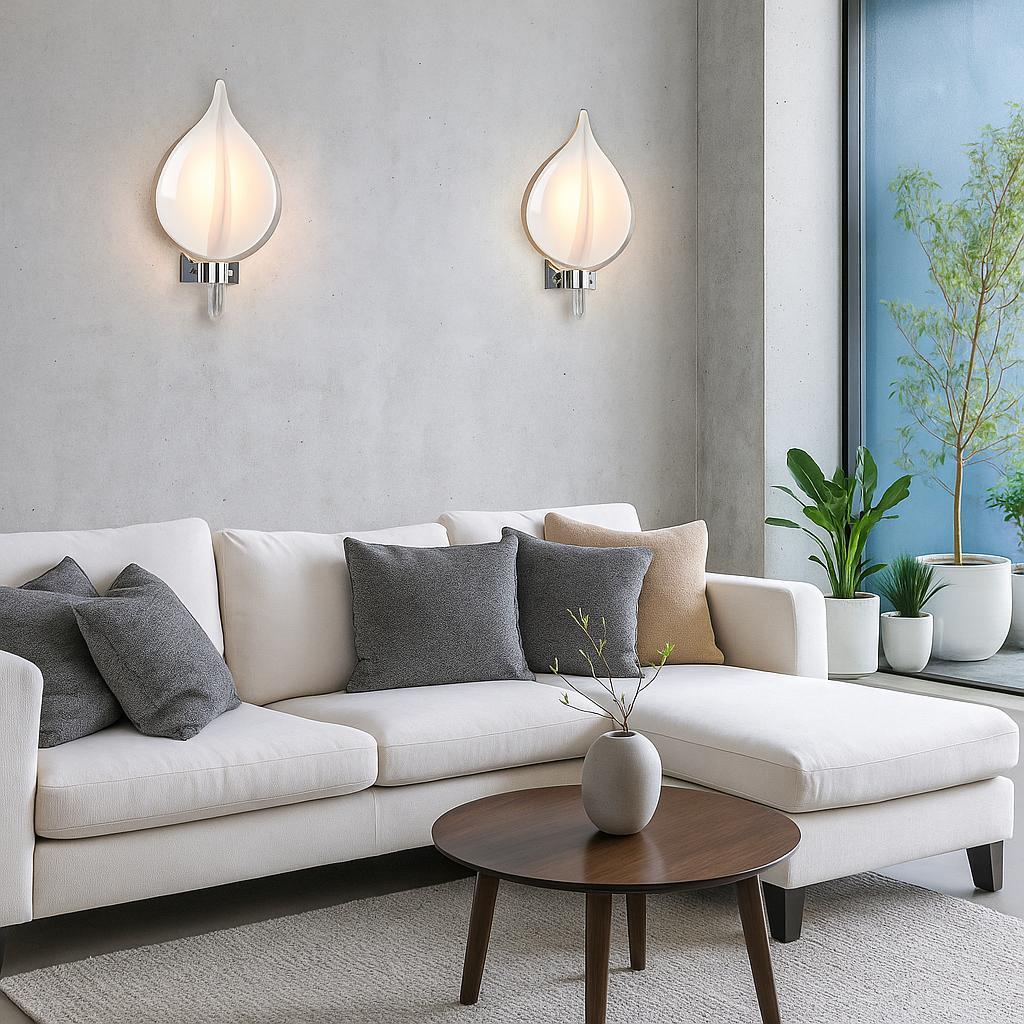 Set of 2 Murano Wall Light by Franco Luce, 1970s In Good Condition For Sale In Roma, IT