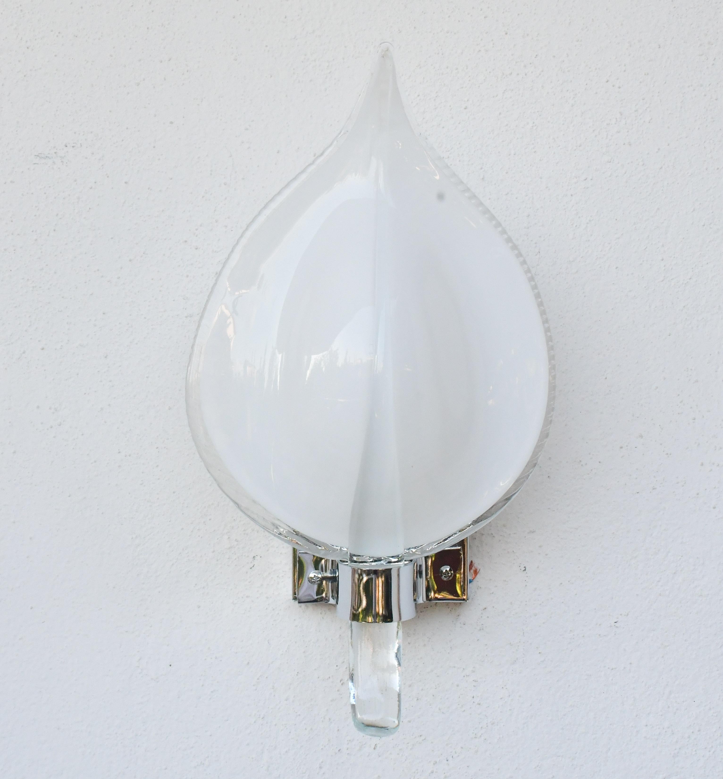 Late 20th Century Set of 2 Murano Wall Light by Franco Luce, 1970s For Sale