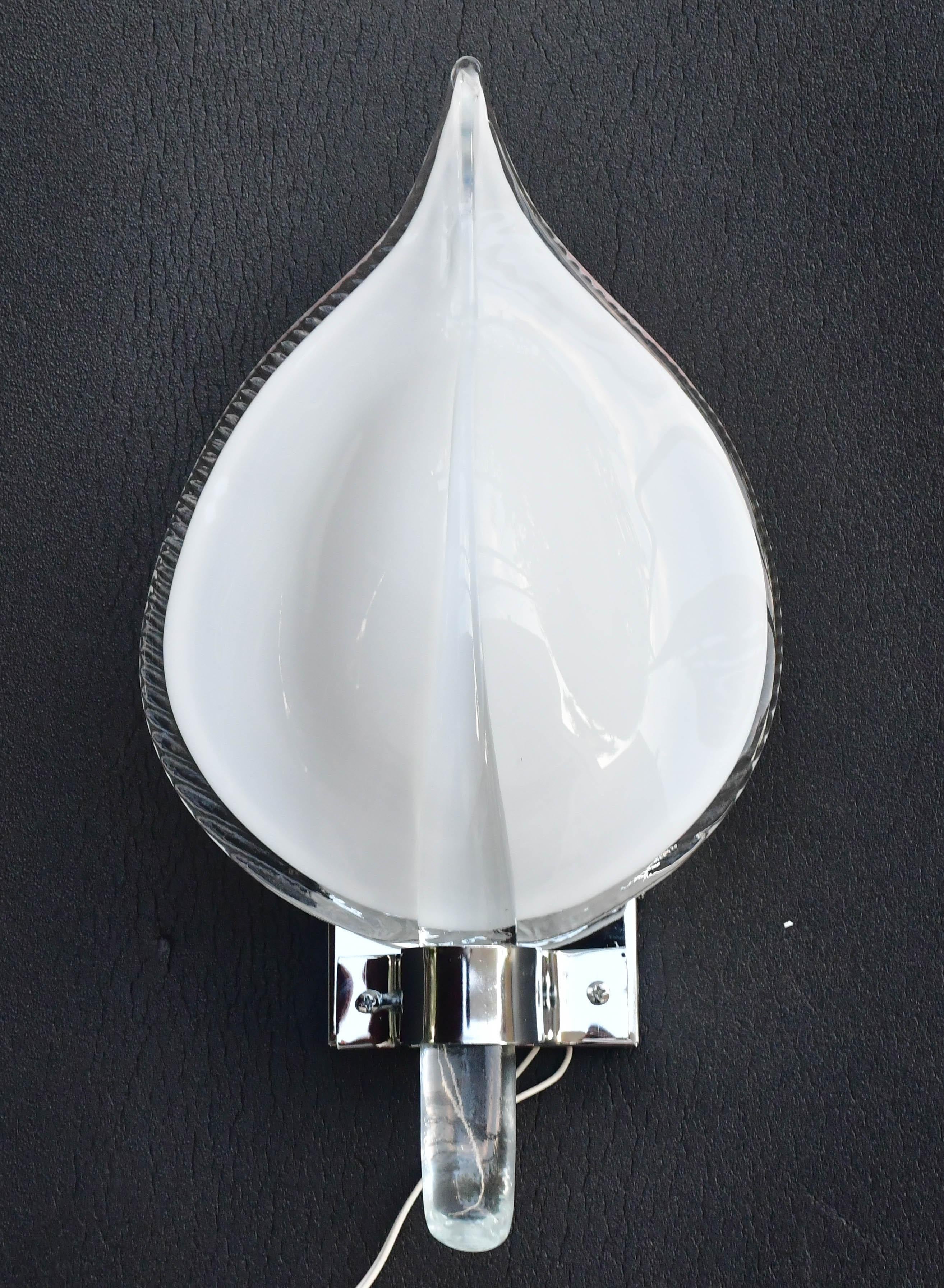 Murano Glass Set of 2 Murano Wall Light by Franco Luce, 1970s For Sale