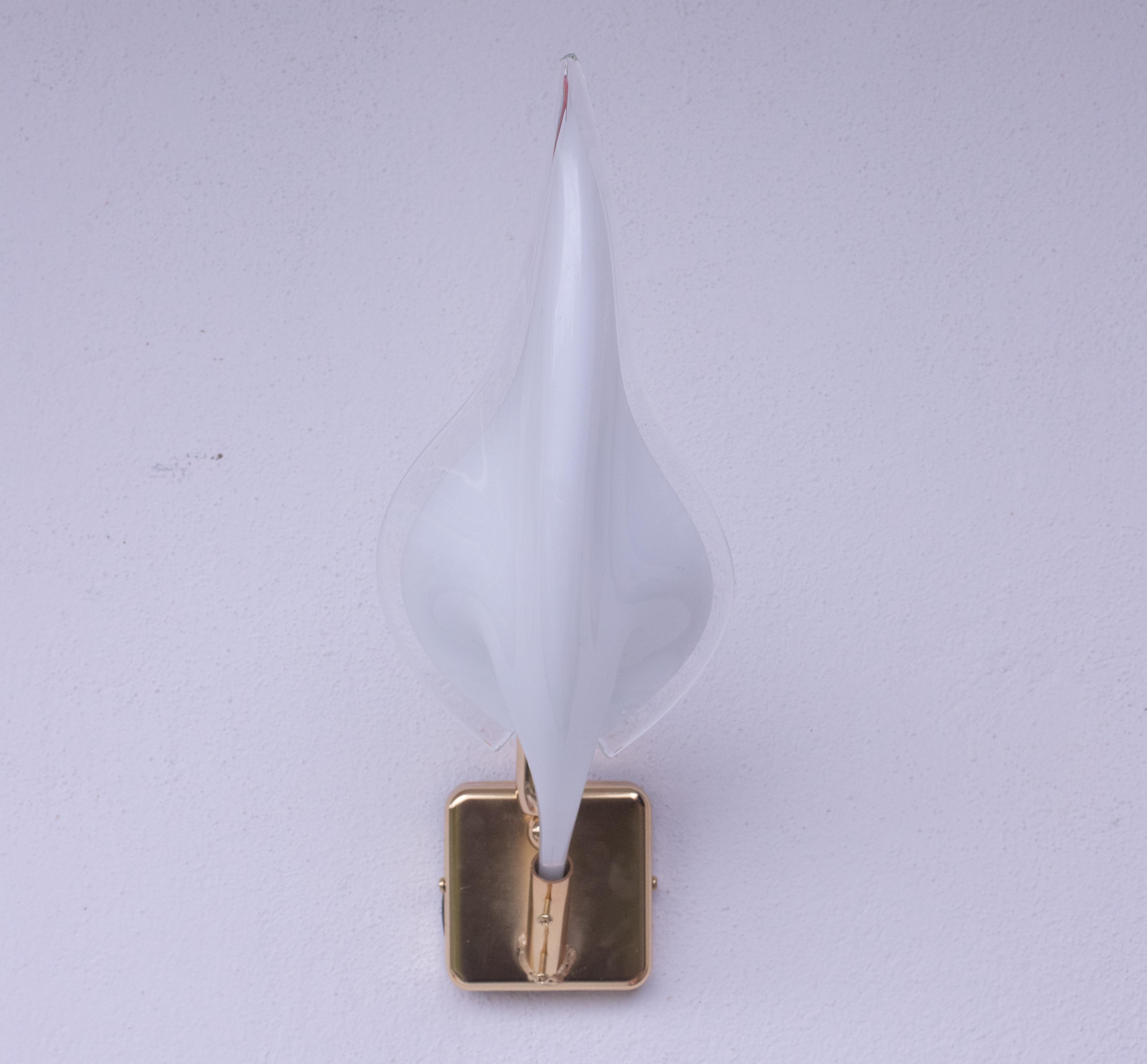 Set of 2 Murano Wall Light by Franco Luce, 1970s For Sale 1