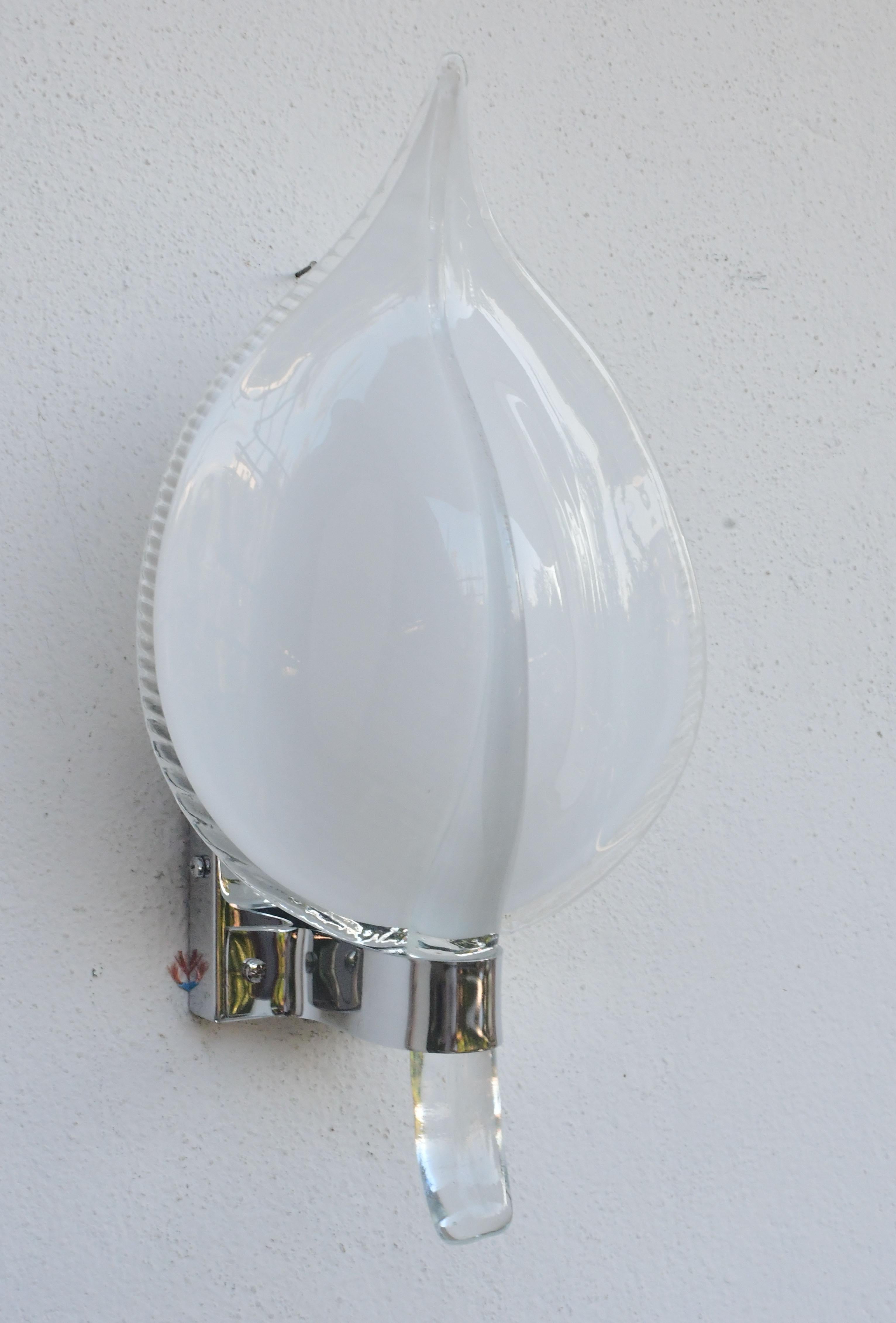 Set of 2 Murano Wall Light by Franco Luce, 1970s For Sale 1