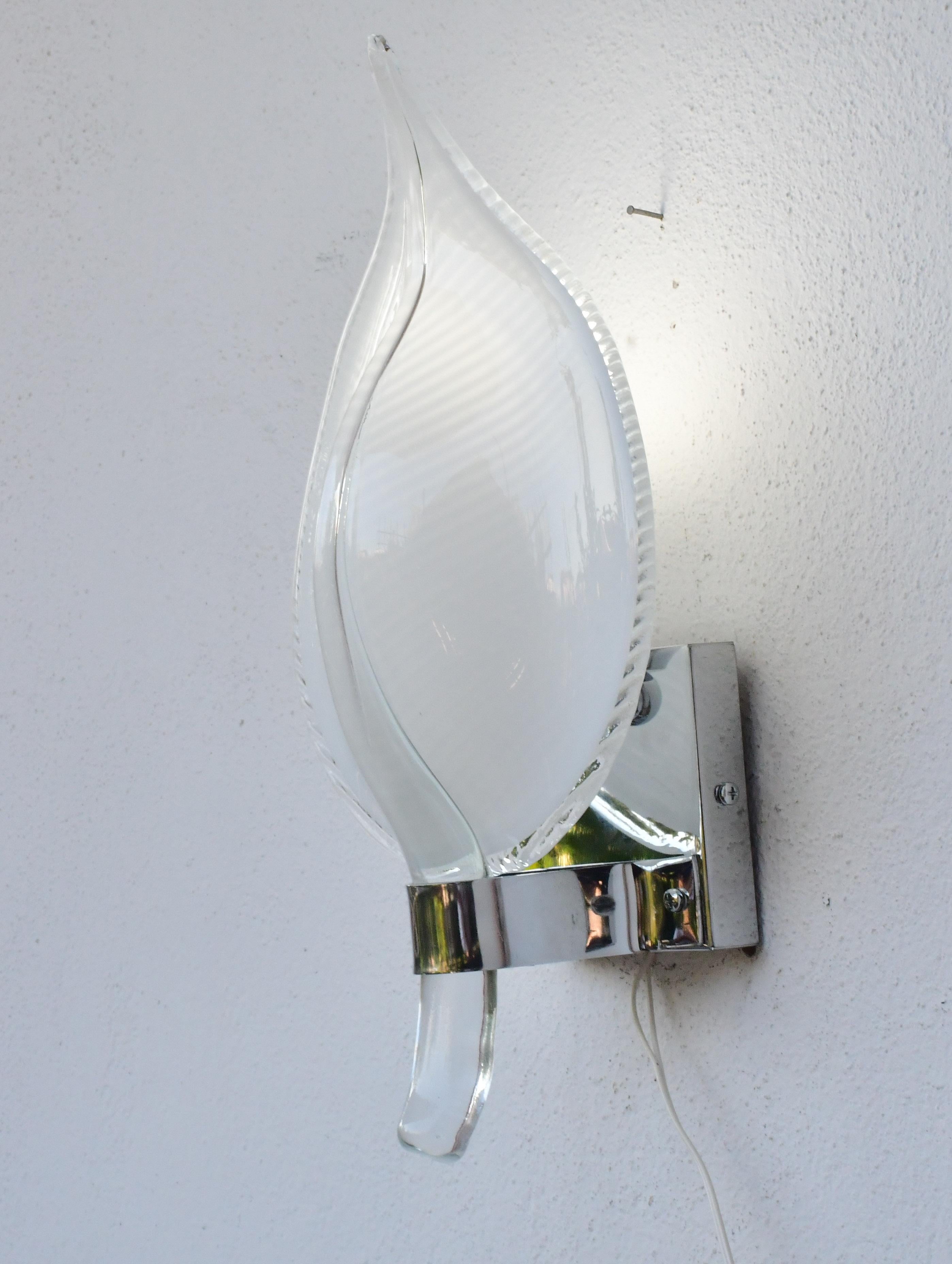 Set of 2 Murano Wall Light by Franco Luce, 1970s For Sale 4
