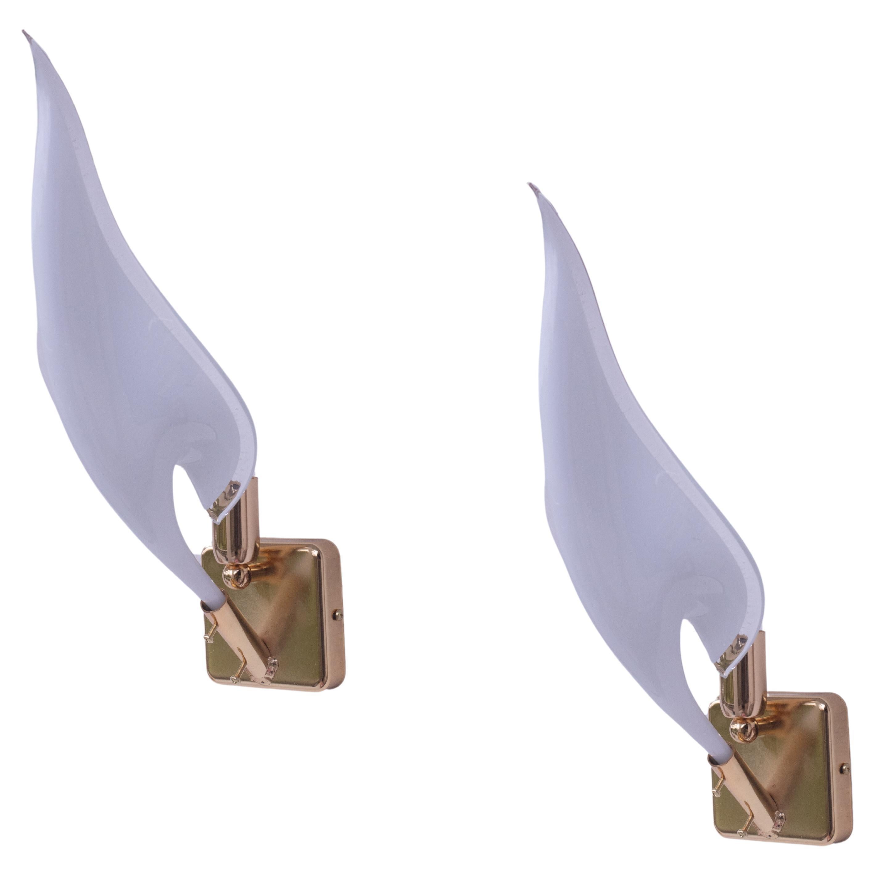 Set of 2 Murano Wall Light by Franco Luce, 1970s For Sale