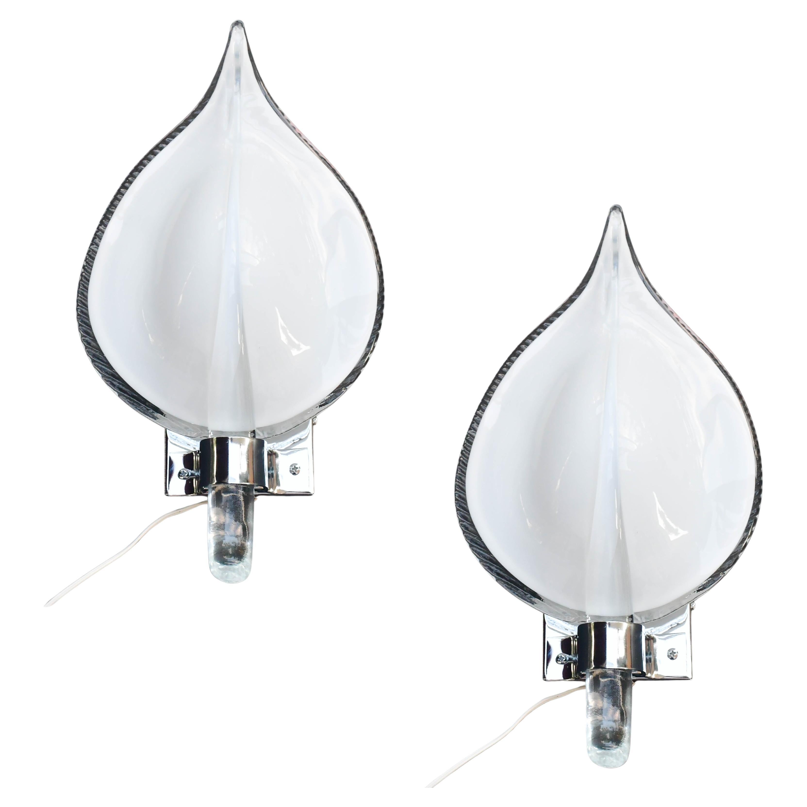 Set of 2 Murano Wall Light by Franco Luce, 1970s For Sale