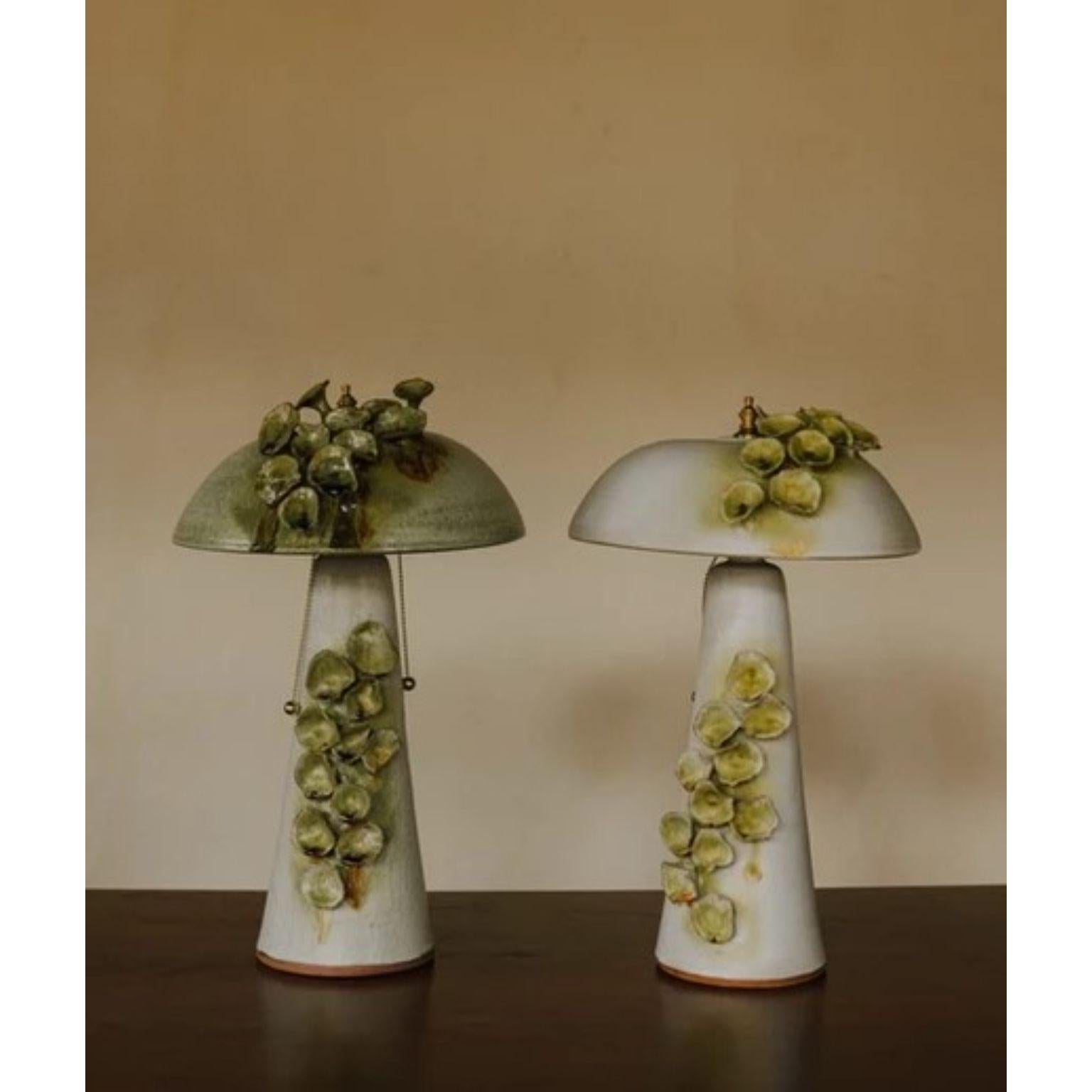 Set of 2 Mushroom lamps by Casa Alfarera
Dimensions: D25 x H45.7 cm
Materials: Stoneware, brass

All our lamps can be wired according to each country. If sold to the USA it will be wired for the USA for instance.

Casa Alfarera Santo Domingo is a