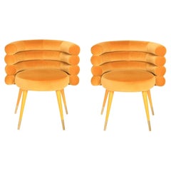 Set of 2 Mustard Marshmallow Dining Chairs, Royal Stranger
