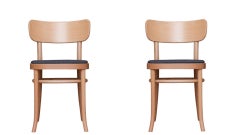 Set of 2 Beechwood MZO Chairs with Black Kvadrat Upholstered Seat by Mazo Design