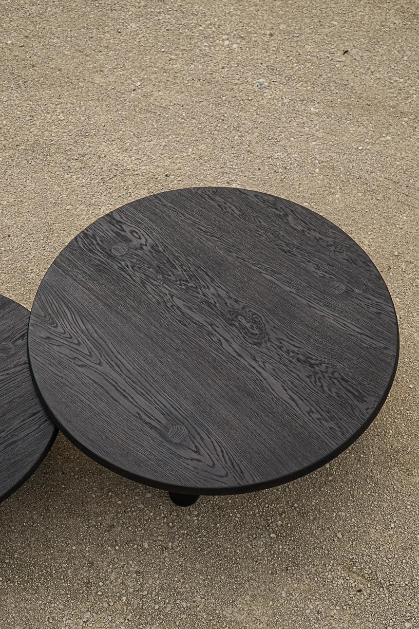 Set of 2 Nahele Burnt Oak Nesting Tables by La Lune For Sale 4