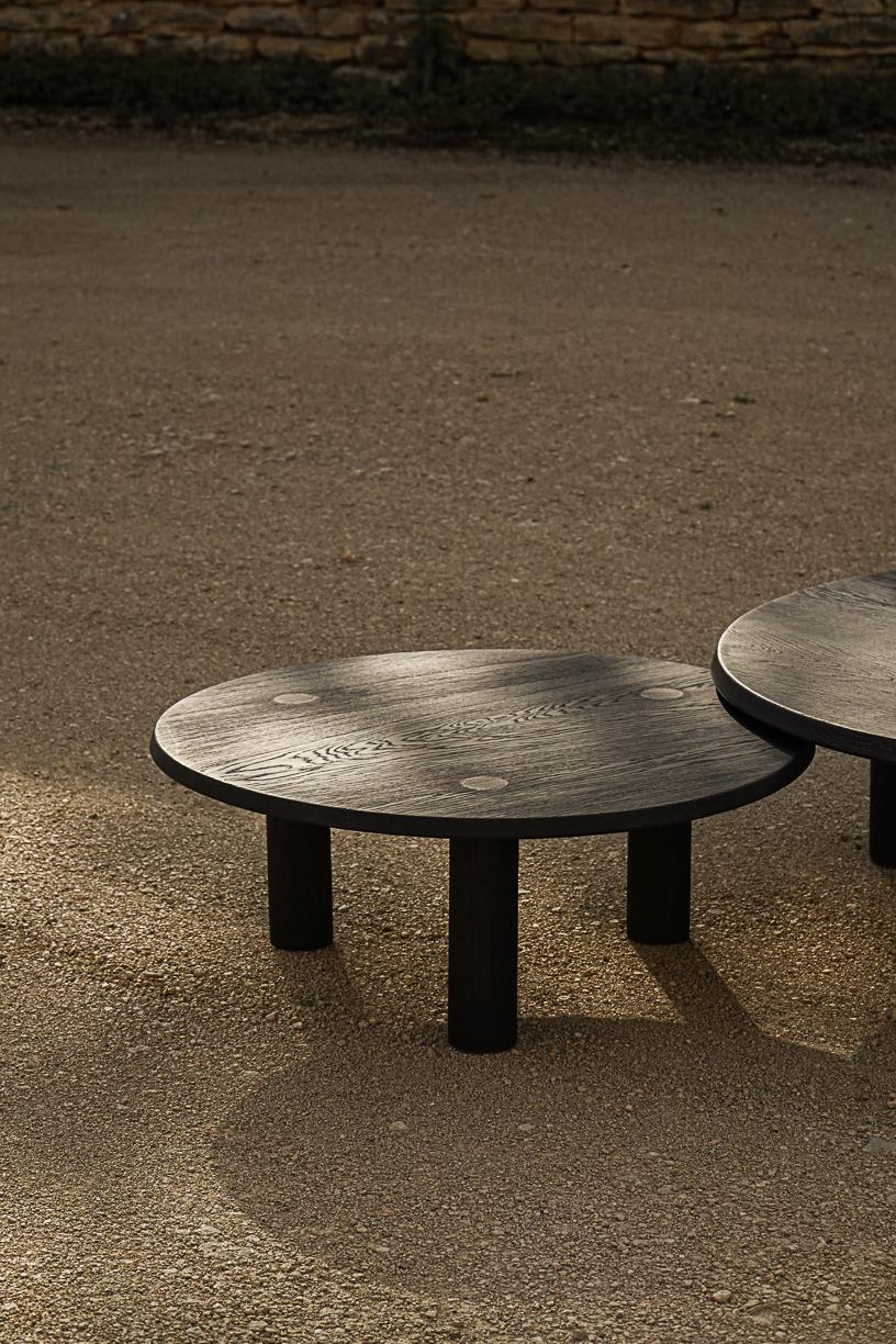 Set of 2 Nahele Burnt Oak Nesting Tables by La Lune For Sale 12
