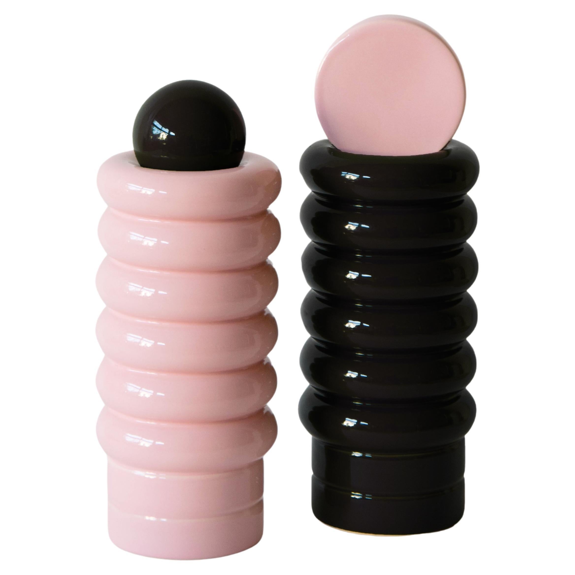 Set di 2 vasi NANA / Nero e Candy / di Malwina Konopacka