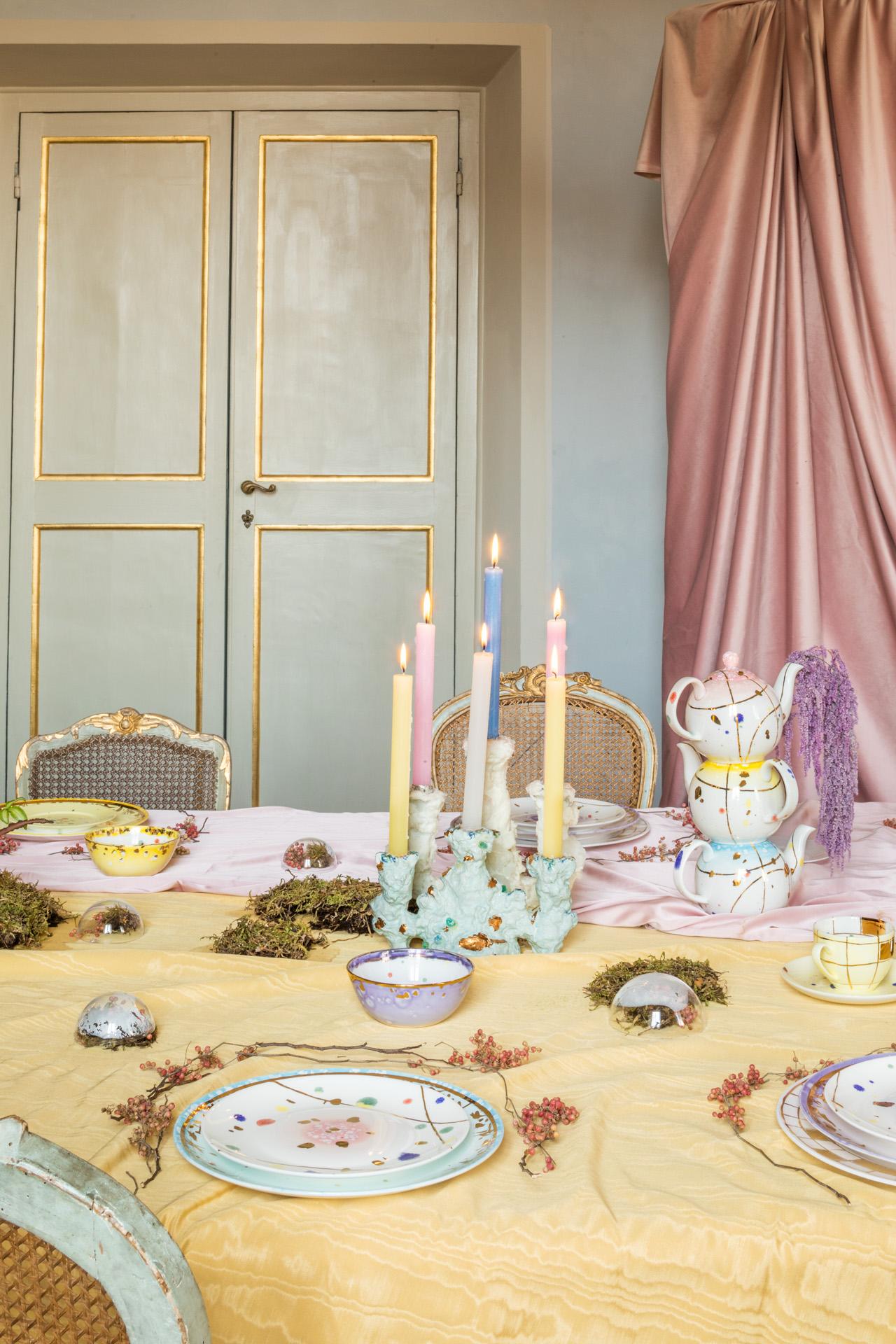 Émaillé Ensemble de 2 assiettes à soupe de Naples en vente